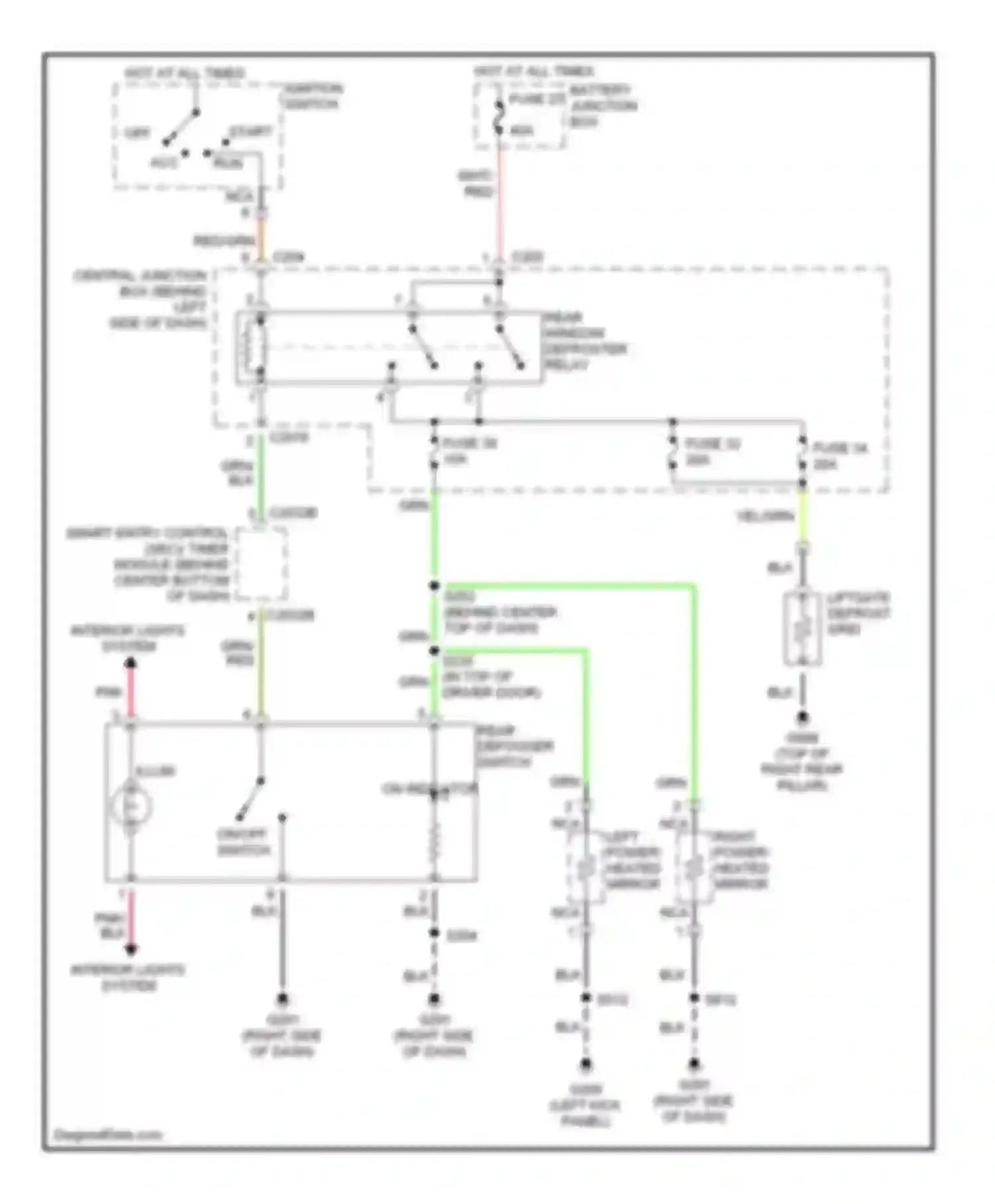 Wiring diagram hot at all times for Mercury Villager II (1998-2002) (13 of 40)