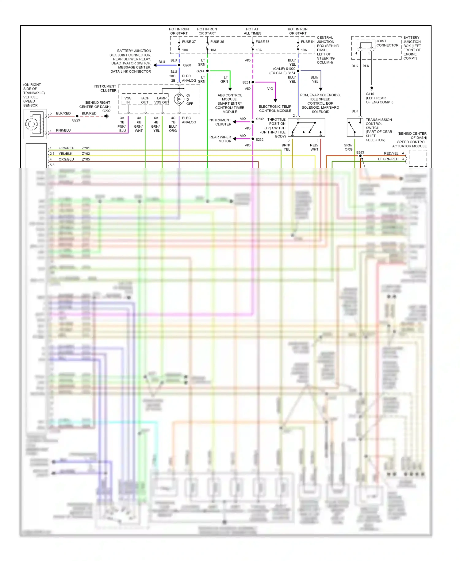 Mercury Villager II (1998-2002) module (pcm) computer data lines wiring diagram  (1 of 1)