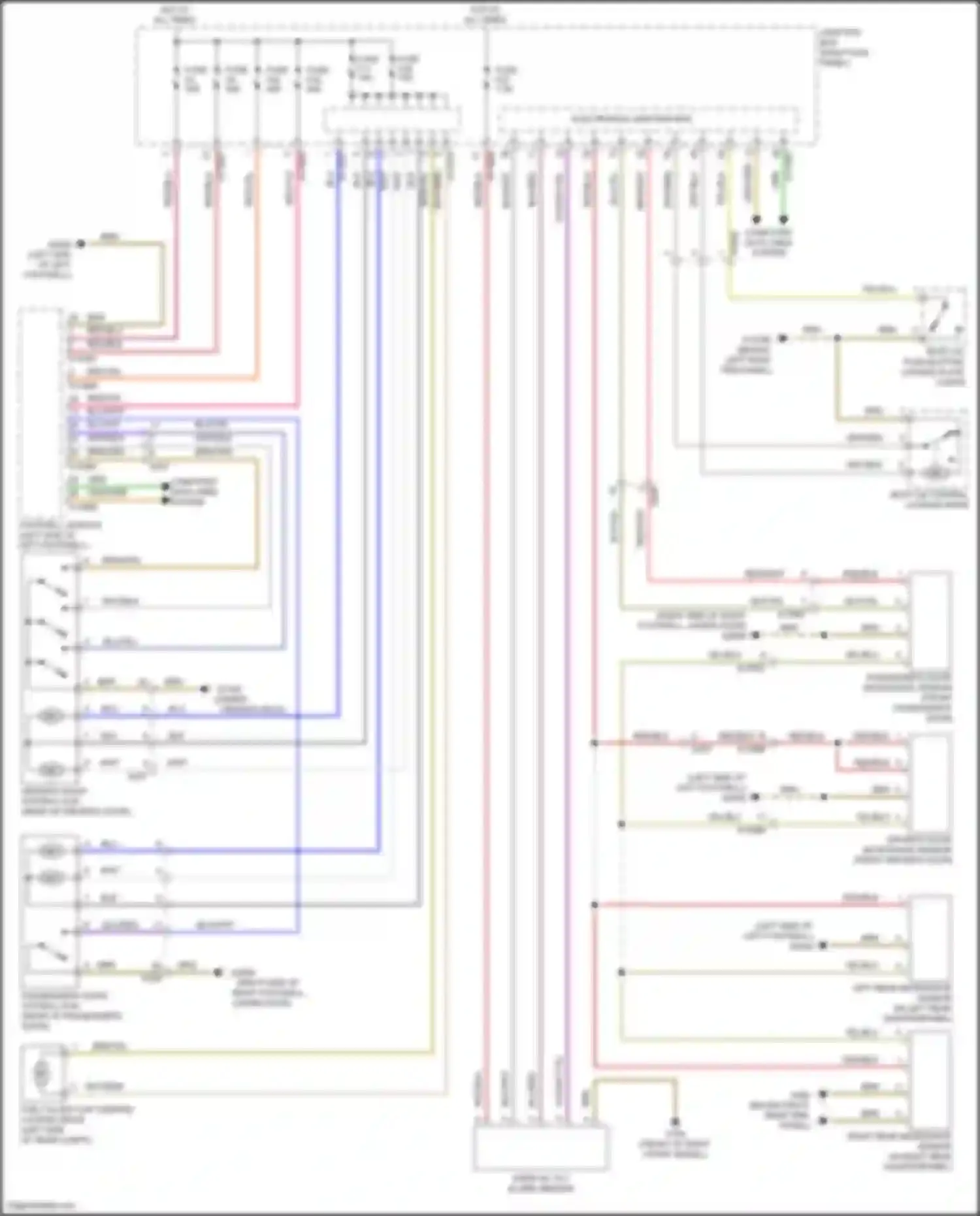 Wiring diagram left rear microwave sensor for MINI Cooper Clubman I facelift (2010-2014) (1 of 3)