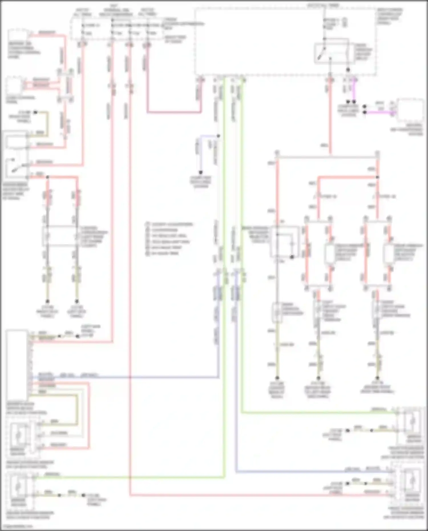 Wiring diagram driver's door switch block for MINI Cooper Clubman II (2015-2019) (2 of 10)