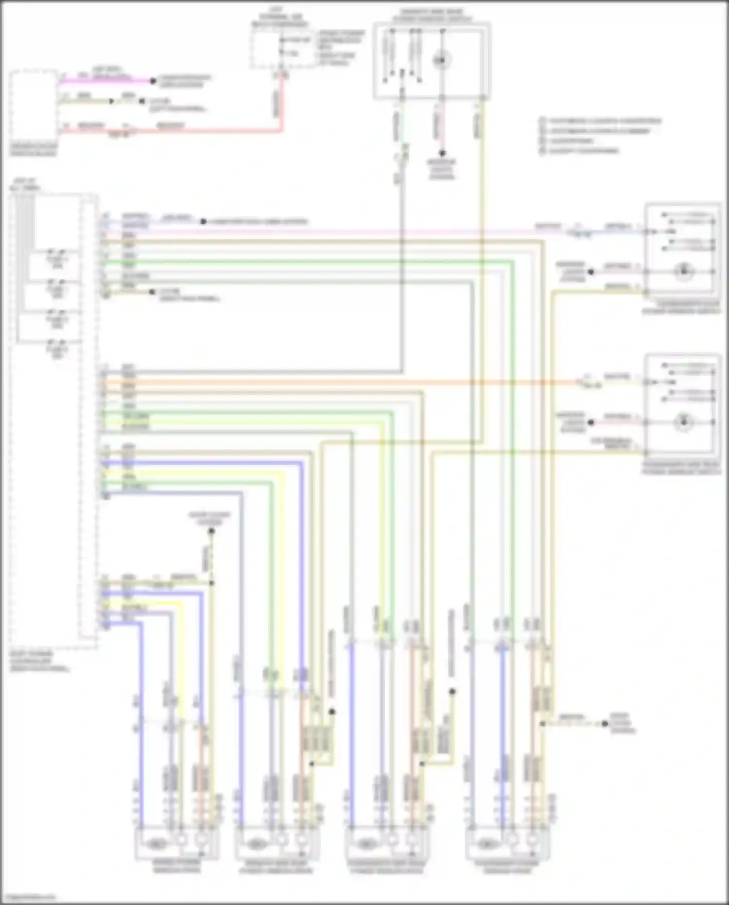 Wiring diagram driver's side rear power window drive for MINI Cooper Clubman II (2015-2019) (3 of 3)