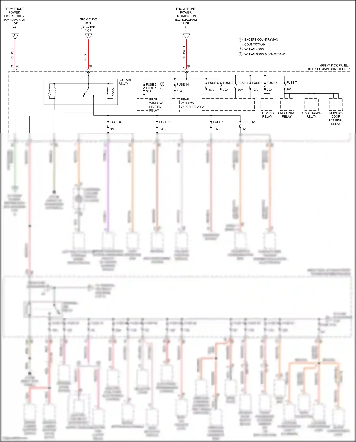 MINI Cooper Clubman II (2015-2019) tailgate function module wiring diagram  (4 of 4)
