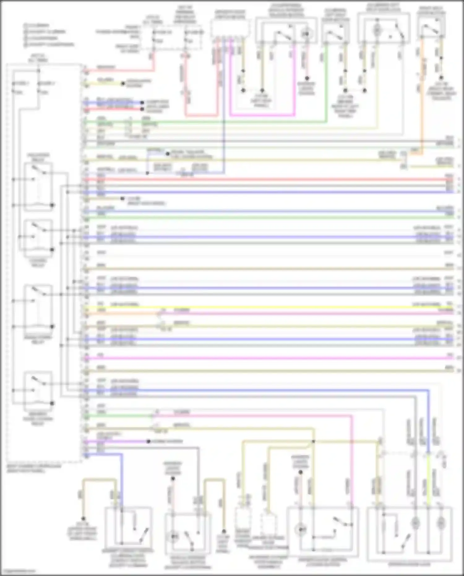 Wiring diagram right split door button for MINI Cooper Countryman II facelift (2020-2023) (1 of 3)