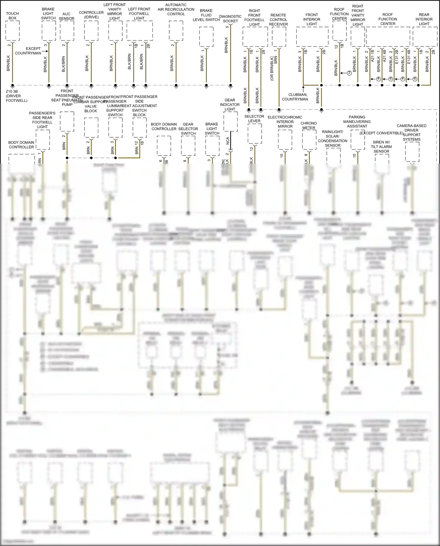 MINI Cooper S Clubman II facelift (2019-2024) camera based driver support systems wiring diagram  (1 of 4)