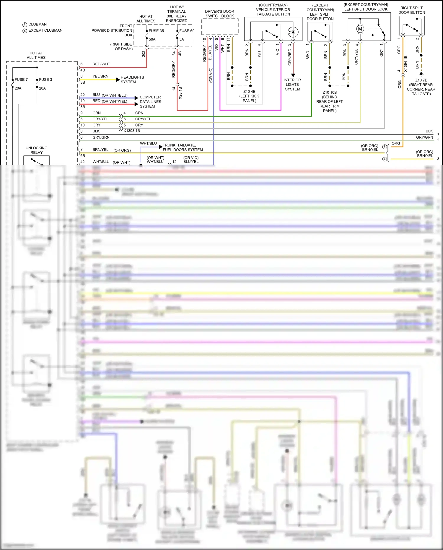 MINI Cooper S Clubman II facelift (2019-2024) computer data lines system wiring diagram  (51 of 76)