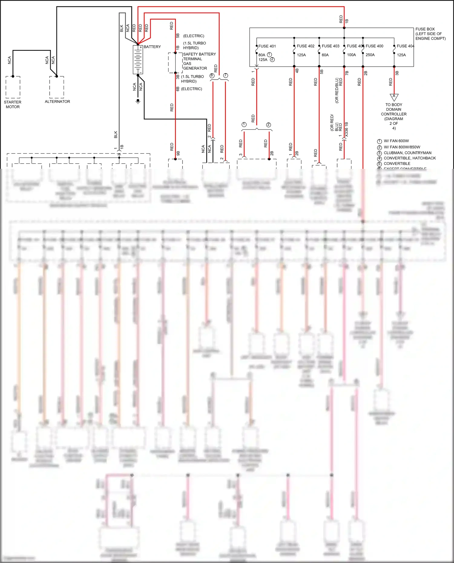 MINI Cooper S Clubman II facelift (2019-2024) tailgate function module wiring diagram  (3 of 4)