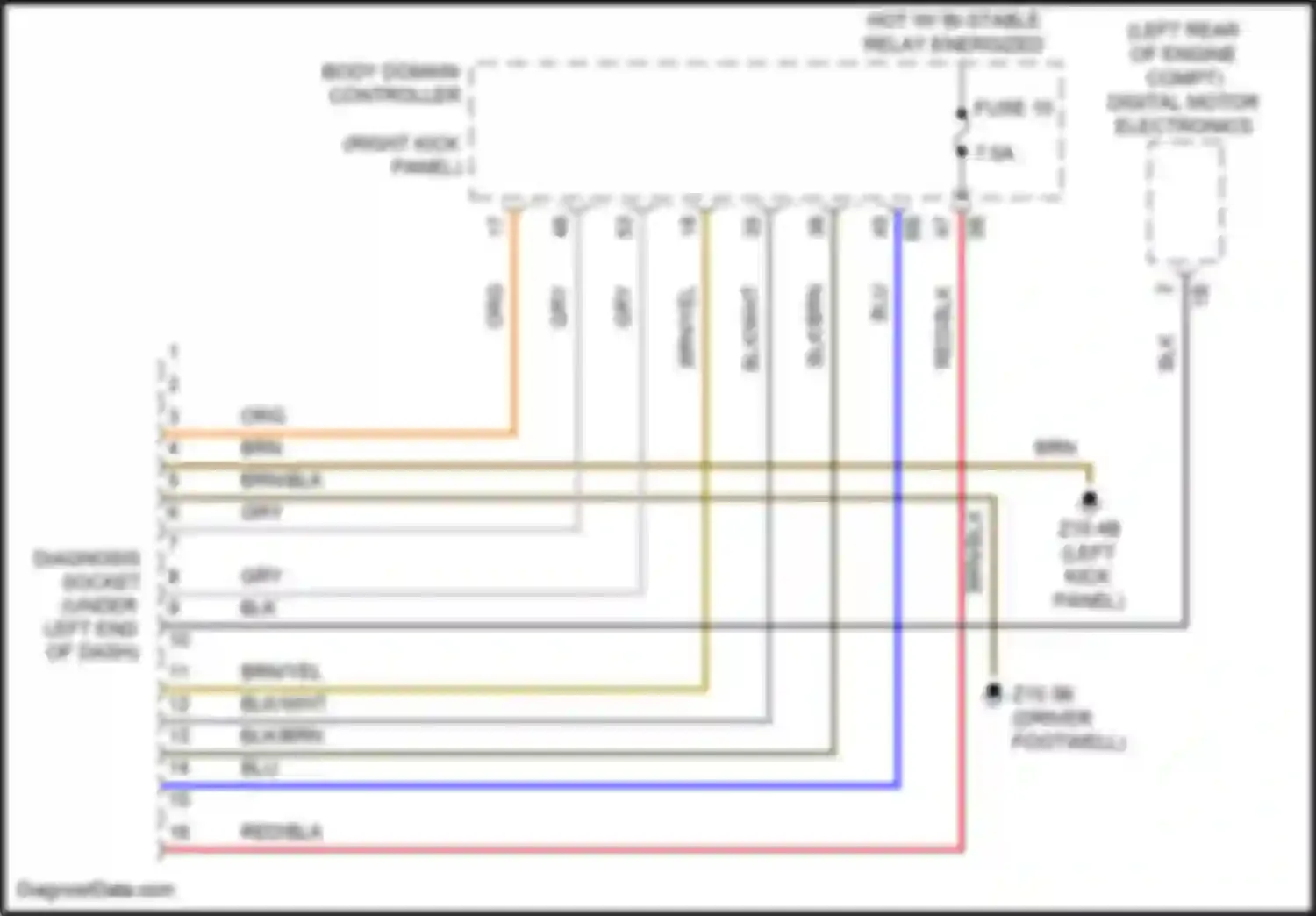 Cooper S Clubman MINI II (2015-2019): Data link connector circuit