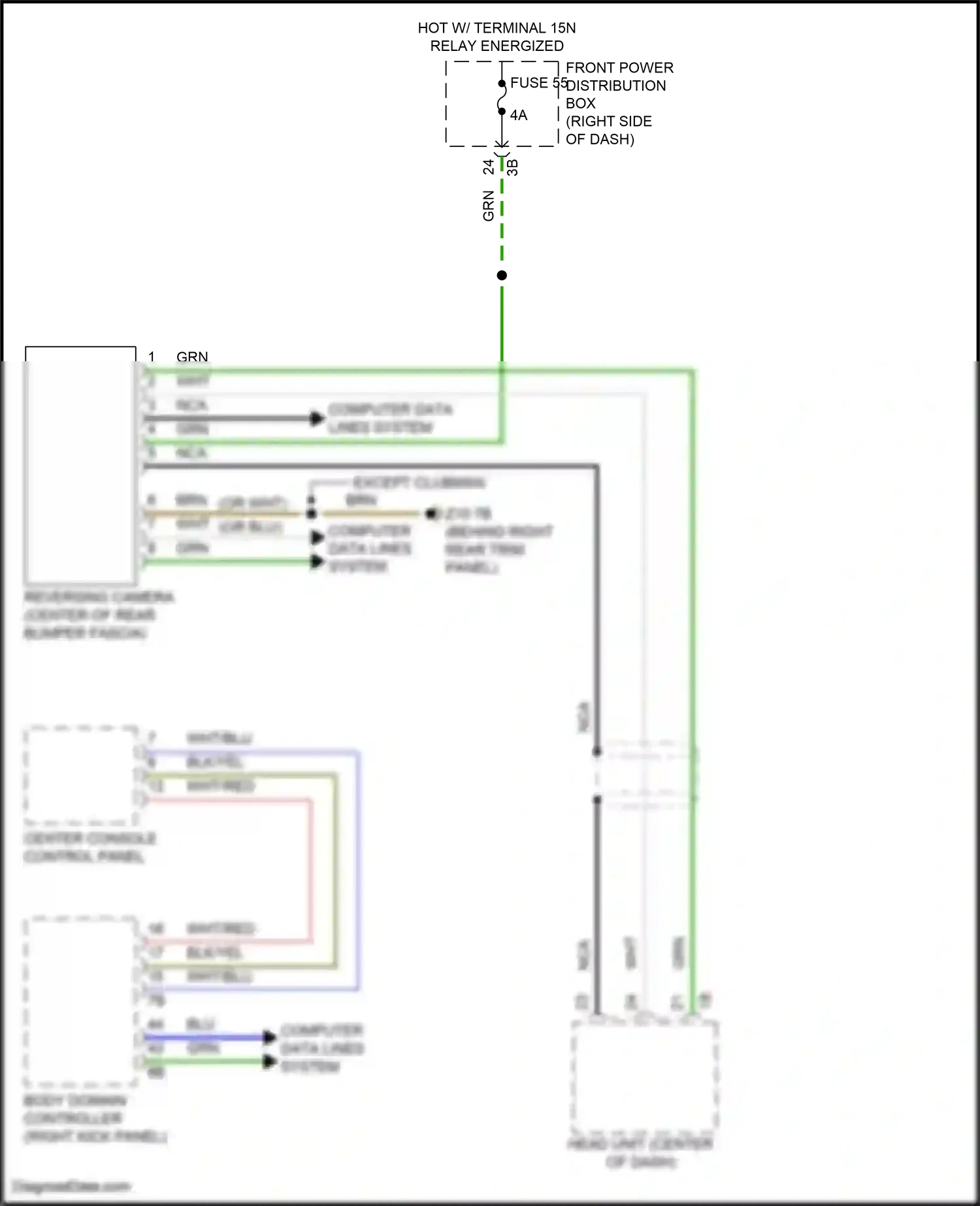 MINI Cooper S Clubman II (2015-2019) center console control panel wiring diagram  (5 of 5)
