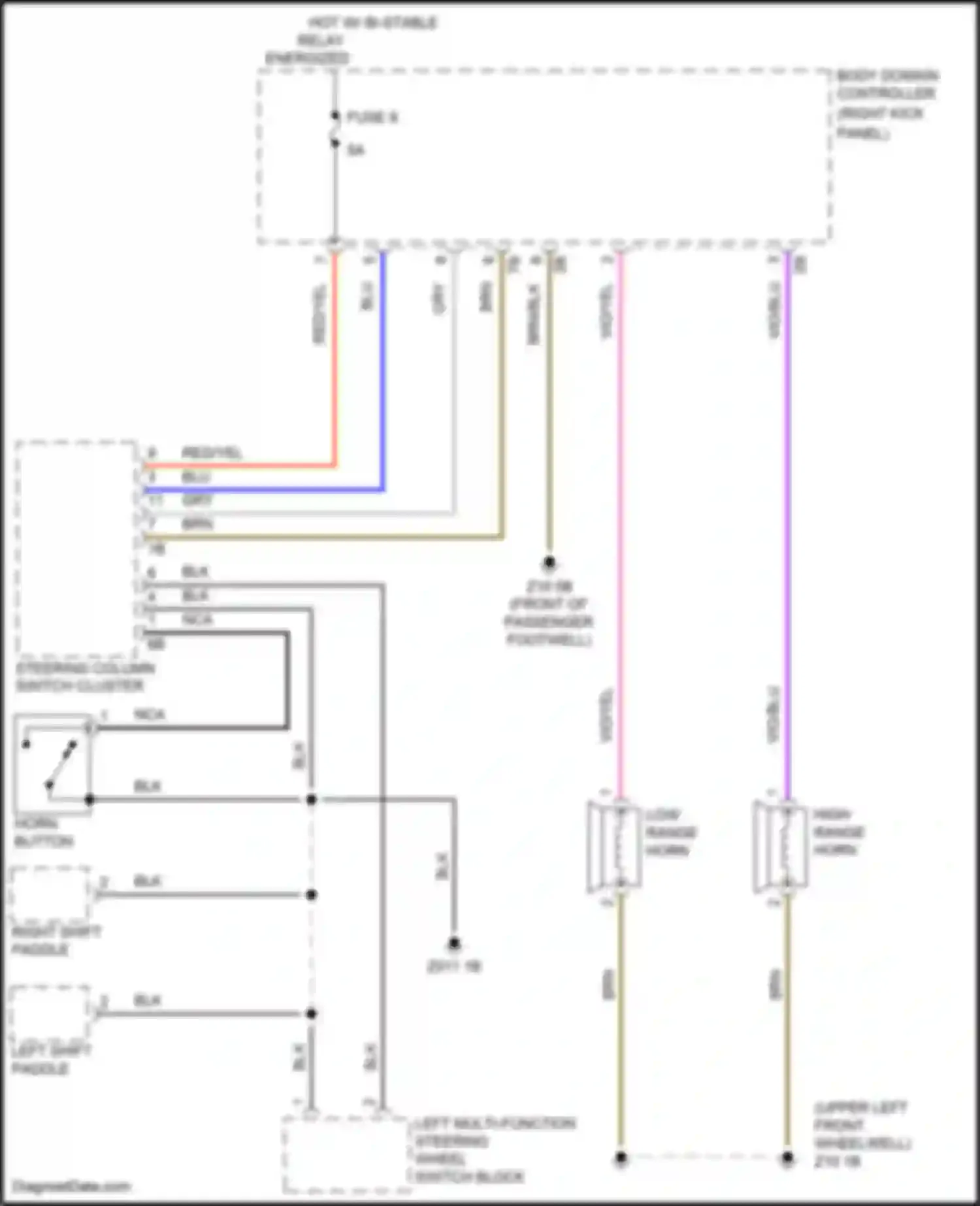 Wiring diagram steering column switch cluster for MINI Cooper S Clubman II (2015-2019)