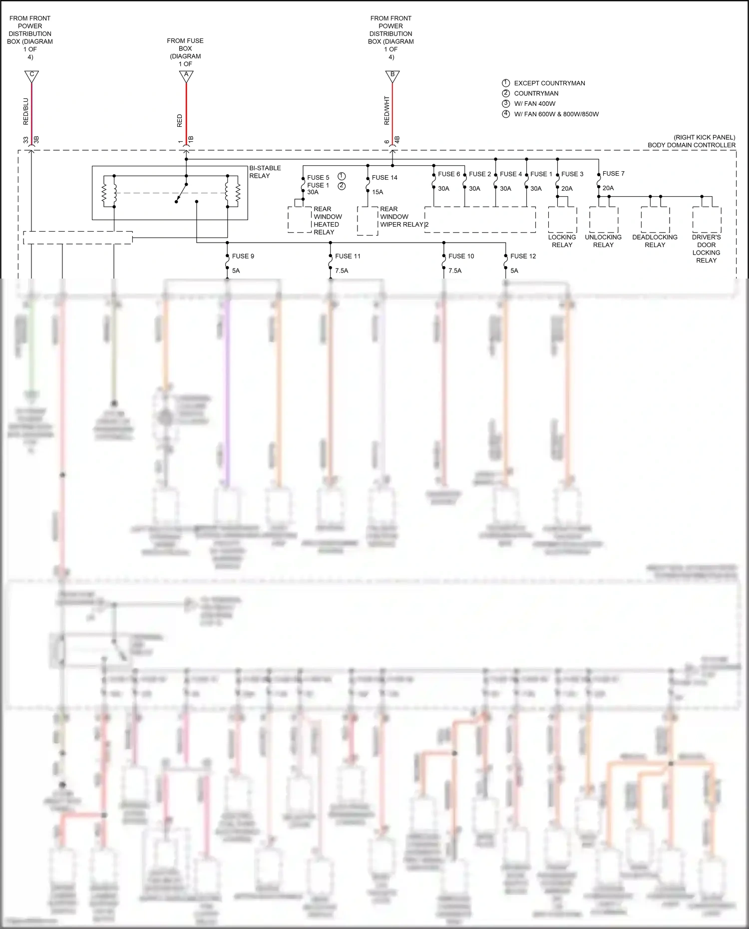 MINI Cooper S Clubman II (2015-2019) left multi- function steering wheel switch block wiring diagram  (3 of 4)
