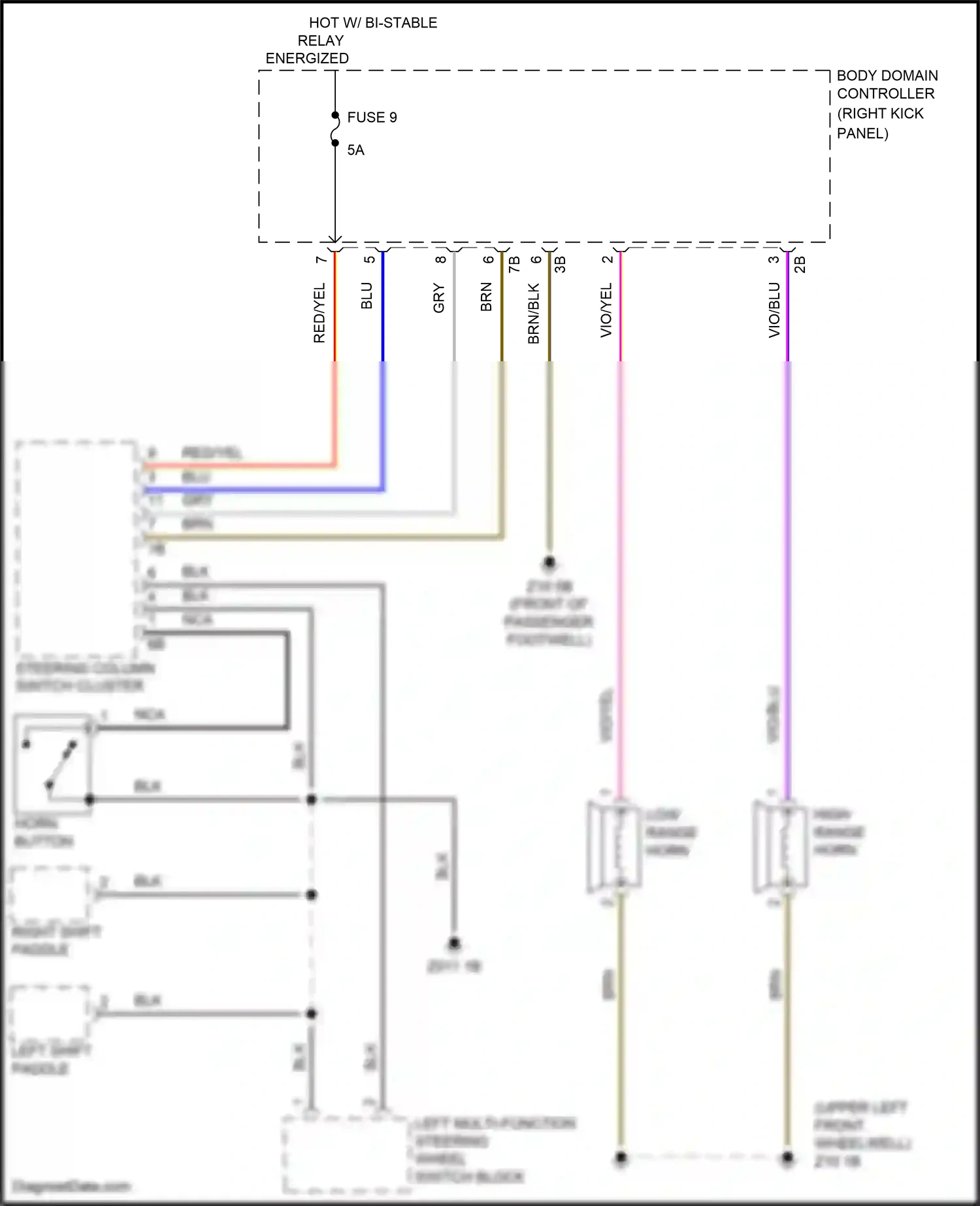 MINI Cooper S Clubman II (2015-2019) left multi- function steering wheel switch block wiring diagram  (2 of 4)