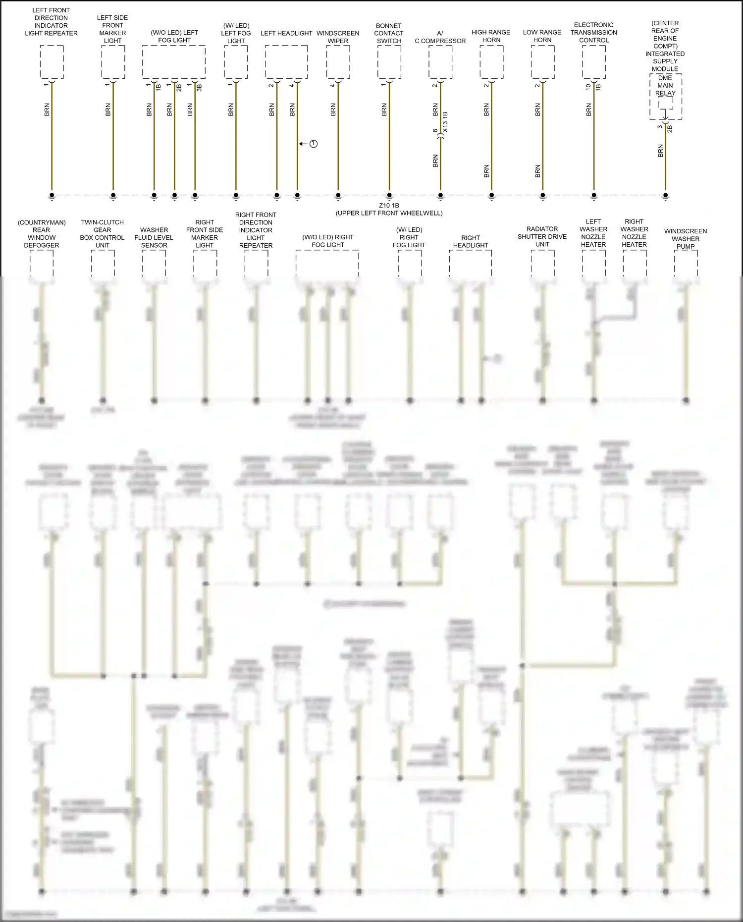 MINI Cooper S Clubman II (2015-2019) w/o lin bus function wiring diagram  (2 of 2)