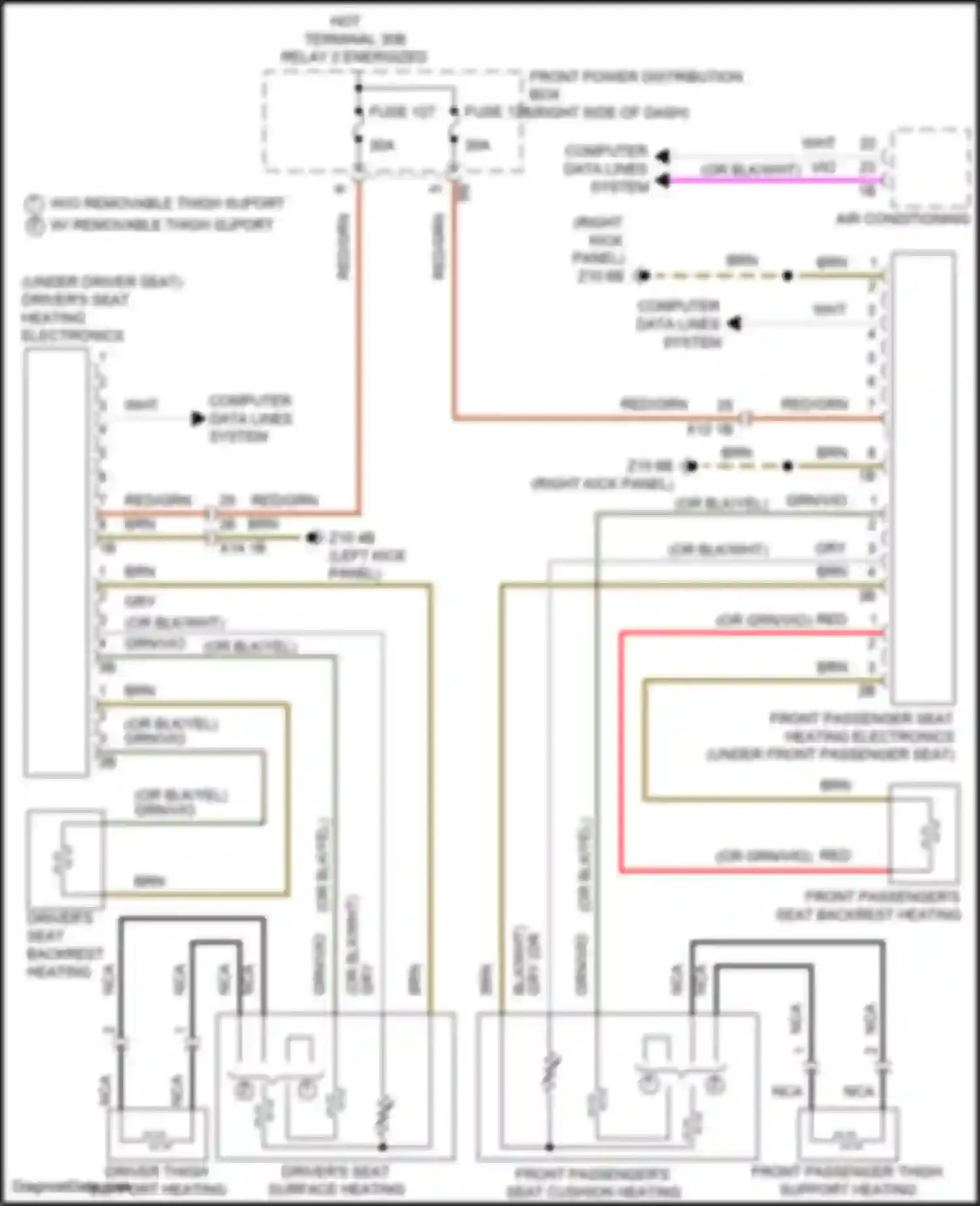 Wiring diagram front passenger's seat cushion heating for MINI Cooper S Countryman II facelift (2020-2023) (1 of 1)