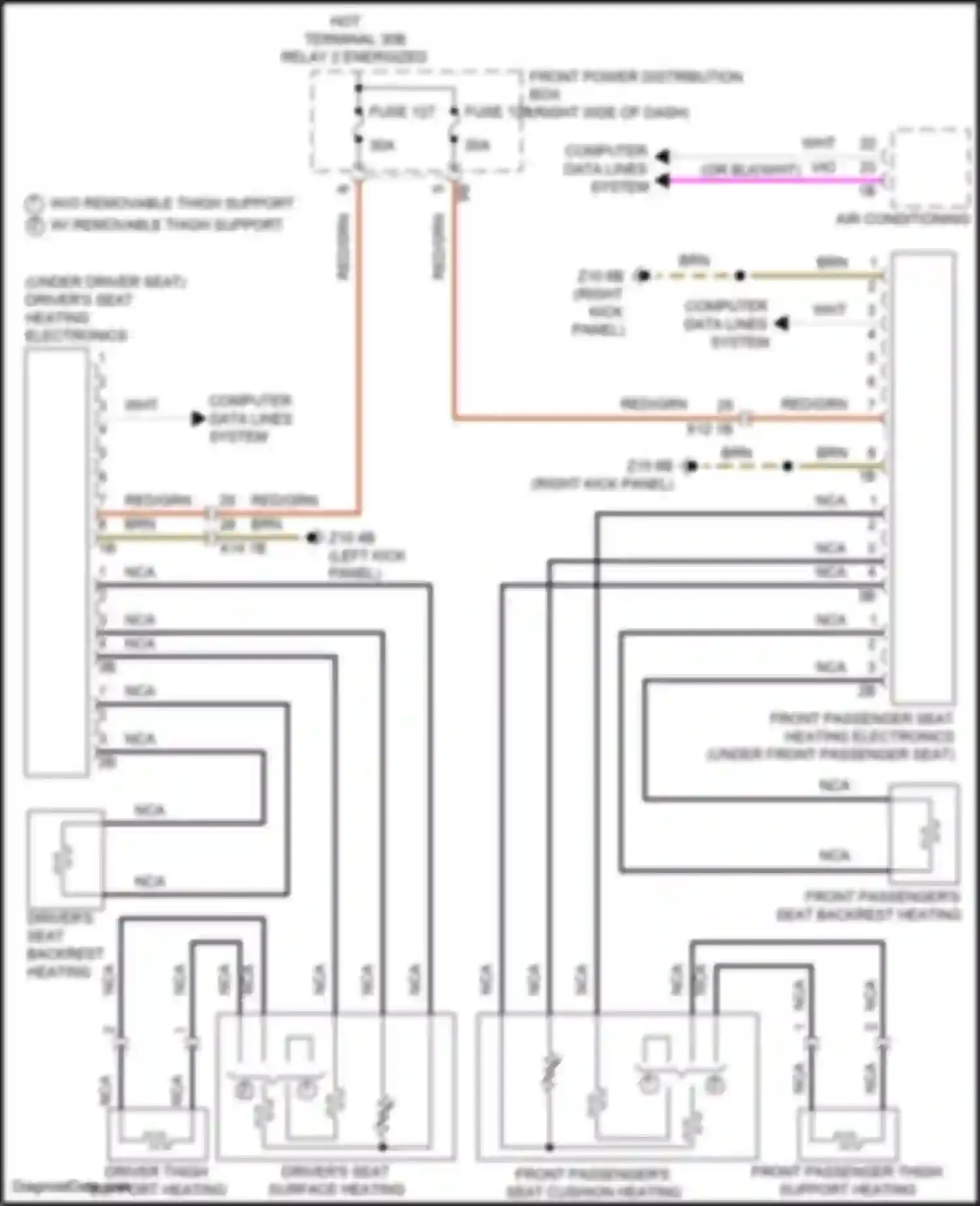 Wiring diagram front passenger's seat backrest heating for MINI Cooper S Countryman III (2023-2024)