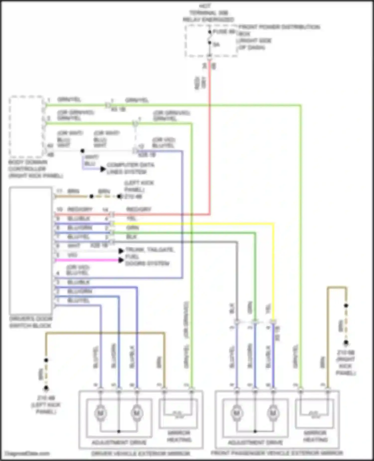 Wiring diagram driver's door switch block for MINI Cooper S Countryman III (2023-2024)