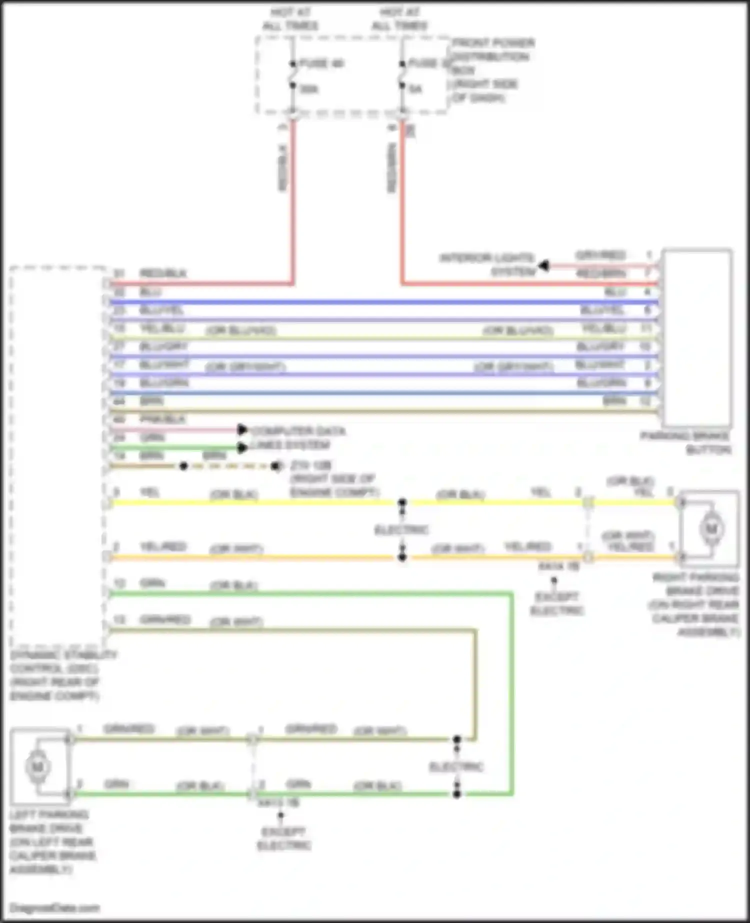 Wiring diagram parking brake button for MINI Cooper S Countryman III (2023-2024) (4 of 4)