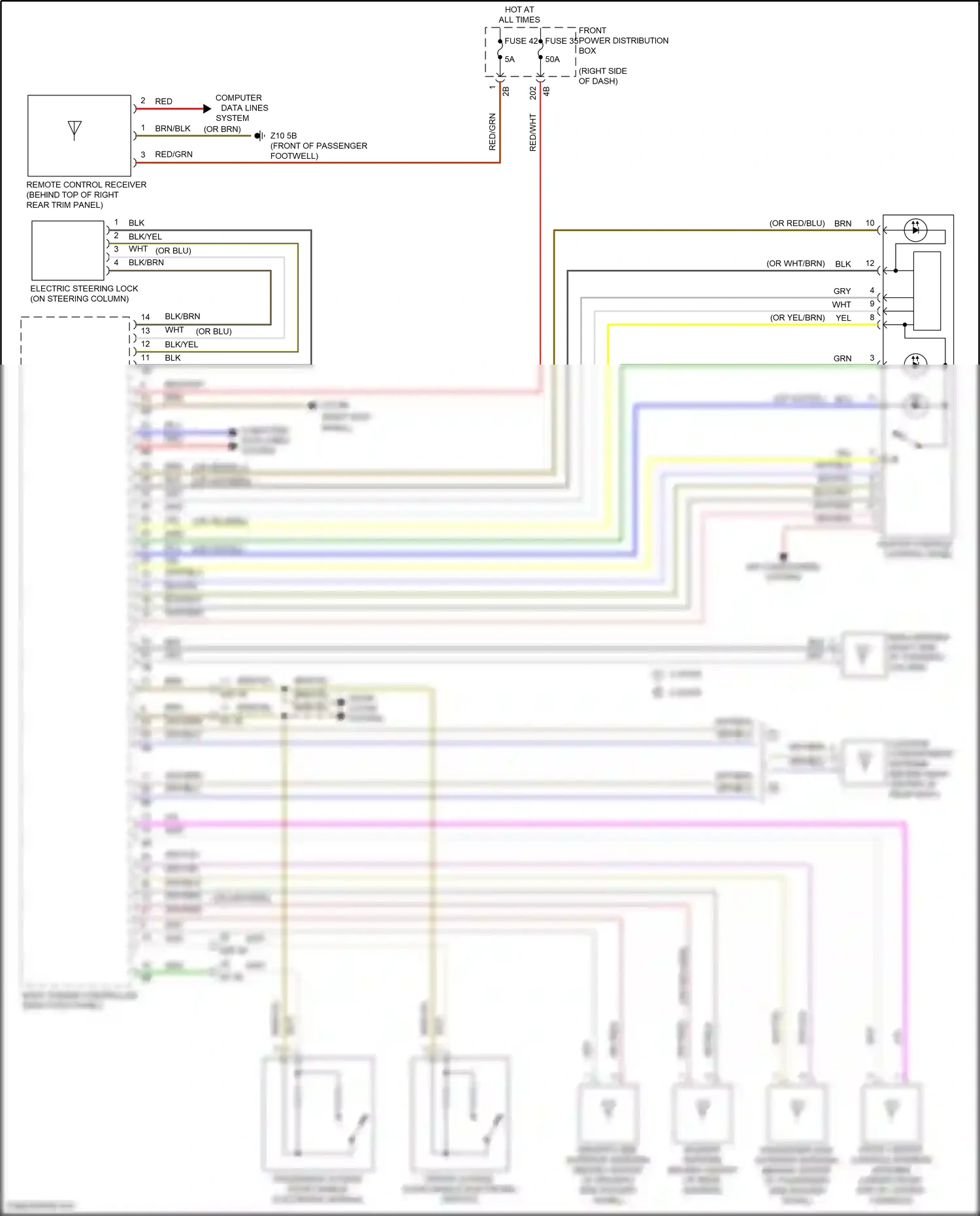 MINI Cooper S III facelift (2018-2021) center console control panel wiring diagram  (1 of 2)