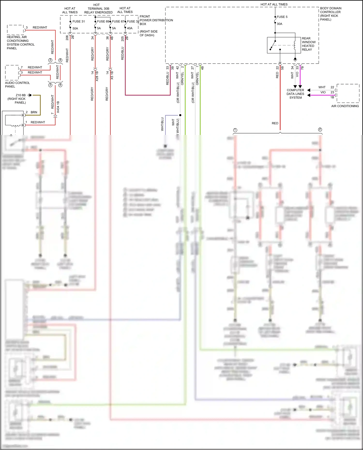 MINI Cooper S III facelift (2018-2021) heating, air conditioning system control panel wiring diagram  (2 of 2)
