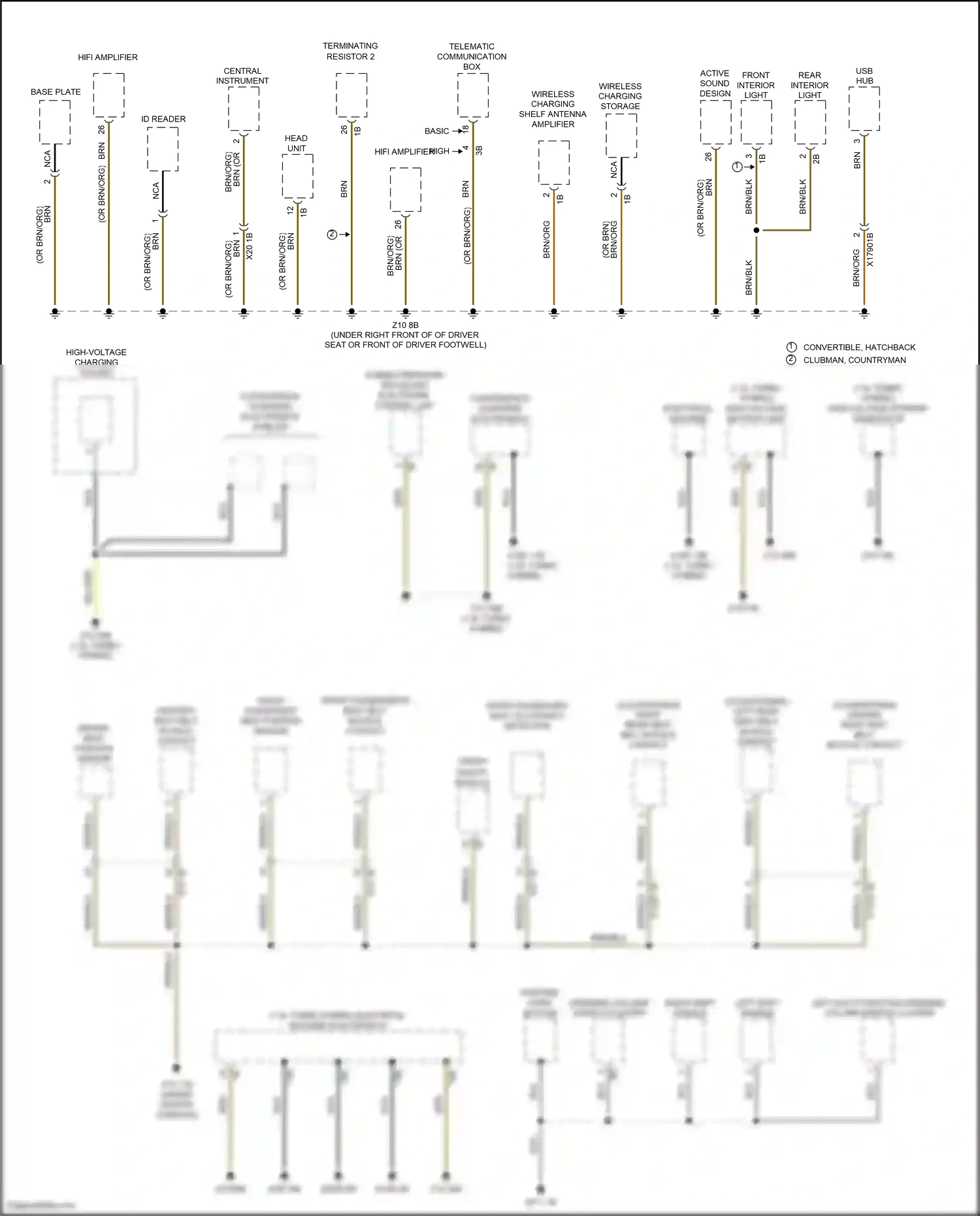 MINI Cooper S III facelift (2018-2021) high-voltage charging socket wiring diagram  (1 of 1)