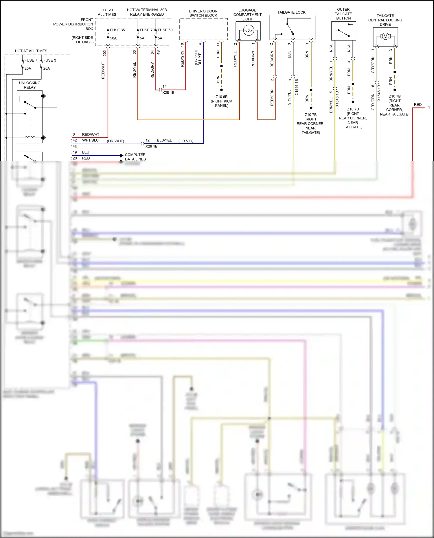 MINI Cooper S III facelift (2018-2021) locking relay wiring diagram  (1 of 5)