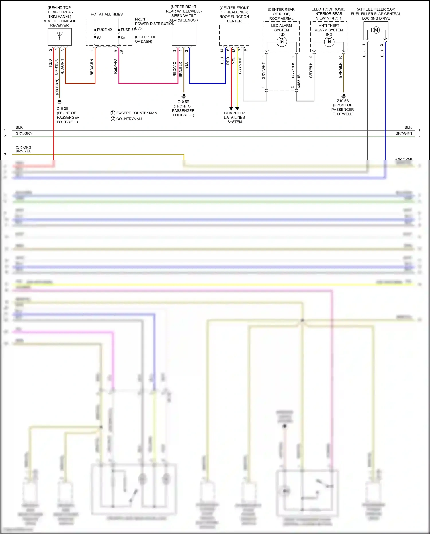 MINI Cooper S III facelift (2018-2021) remote control receiver wiring diagram  (3 of 9)