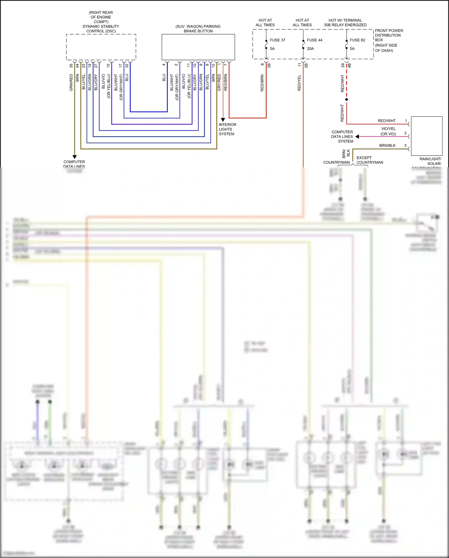 MINI Cooper S III facelift (2018-2021) right frontal light electronics wiring diagram  (2 of 2)