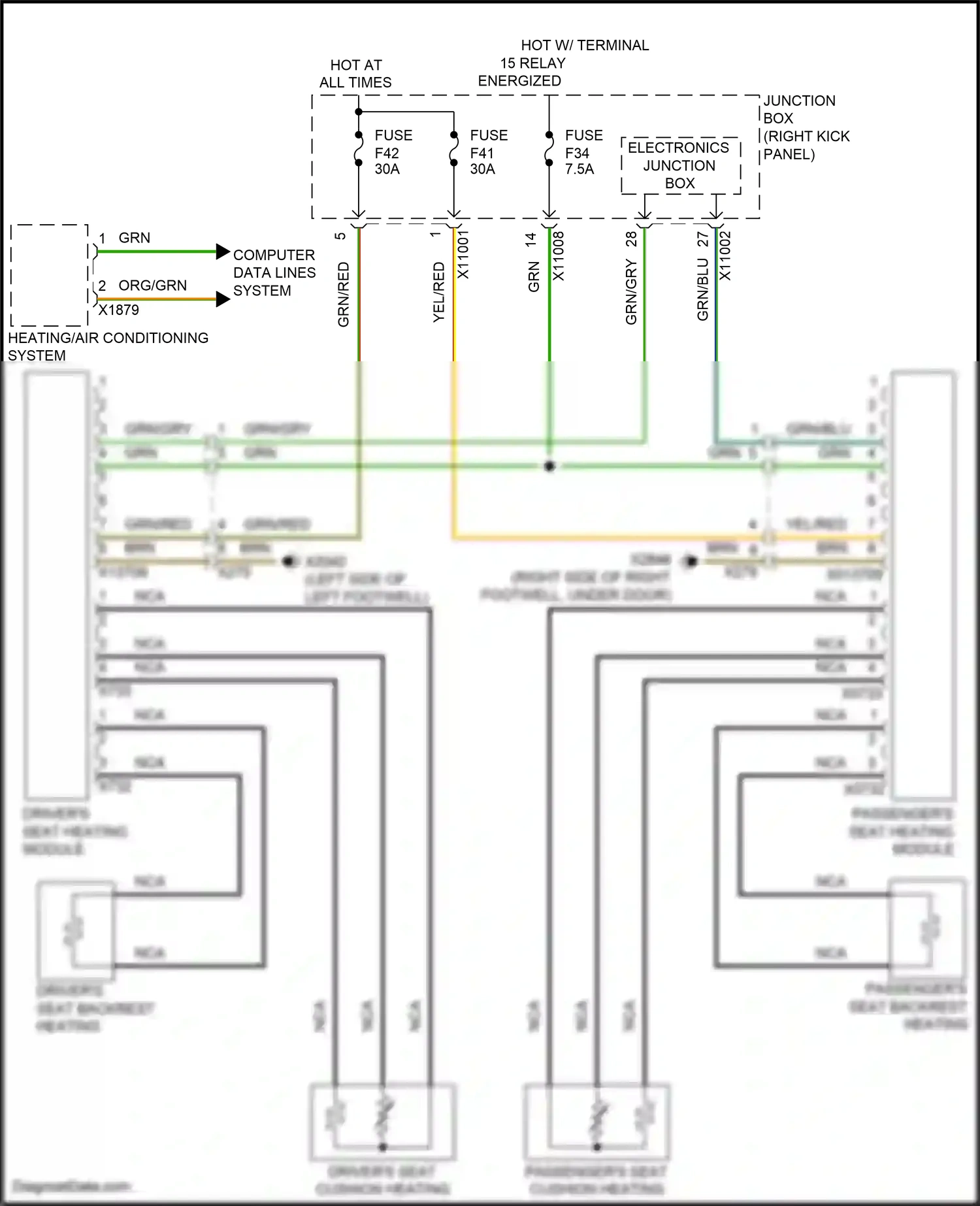 MINI Cooper S III (2013-2018) driver's seat heating module wiring diagram  (8 of 12)