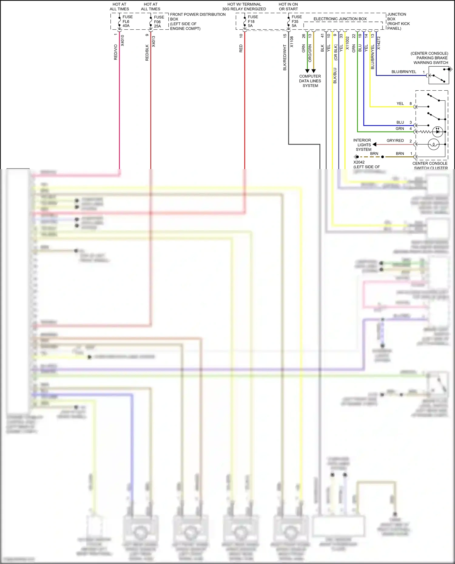 MINI Cooper S III (2013-2018) electronic junction box wiring diagram  (1 of 3)