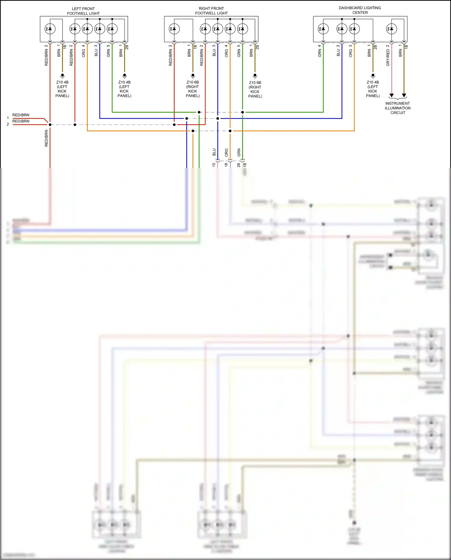 MINI Cooper S III (2013-2018) left front side glow cable lighting wiring diagram  (1 of 2)
