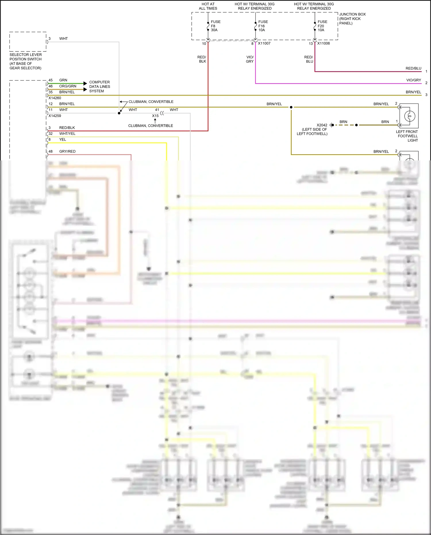 MINI Cooper S III (2013-2018) (right kick panel) wiring diagram  (51 of 163)
