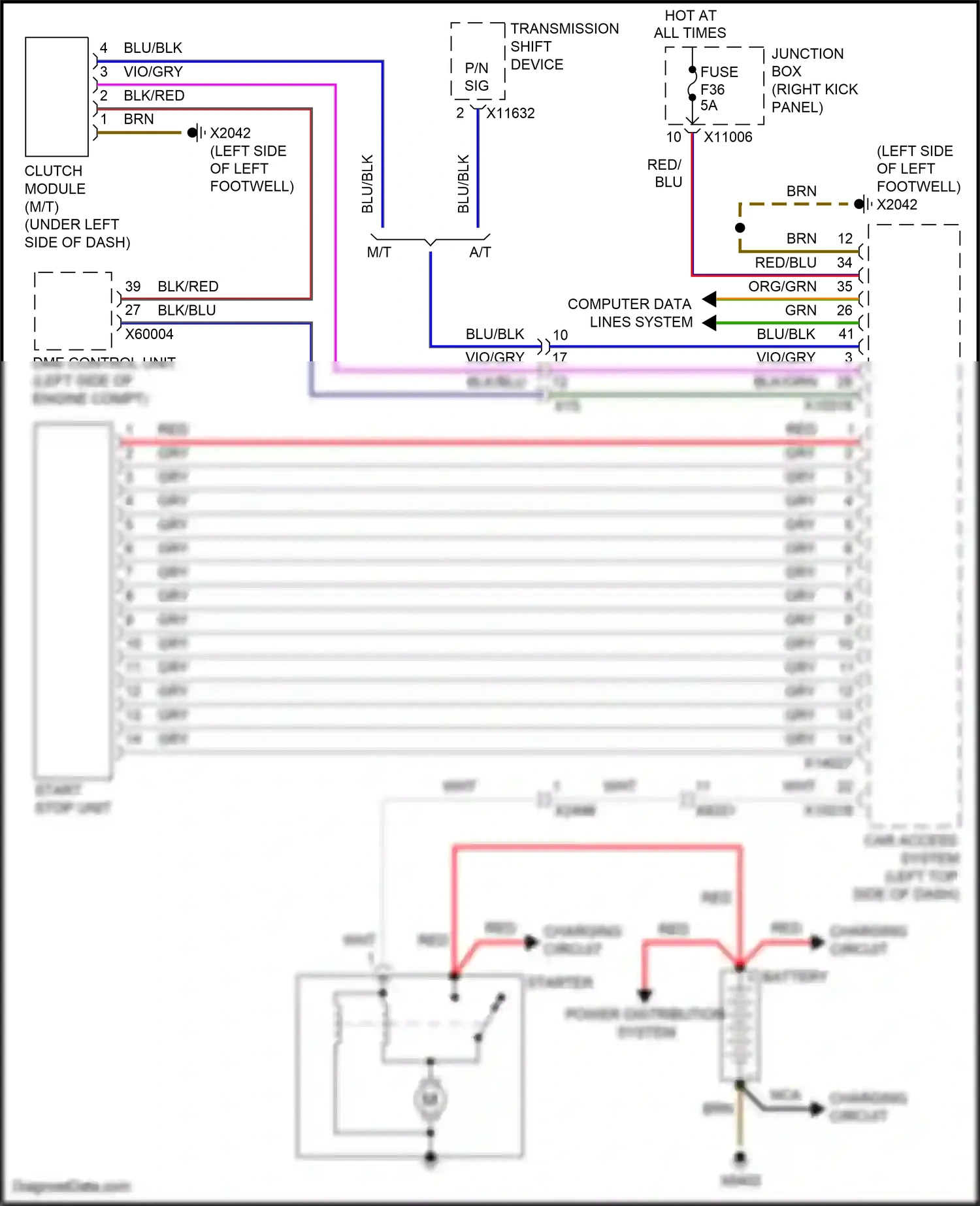 MINI Cooper S III (2013-2018) (right kick panel) wiring diagram  (142 of 163)