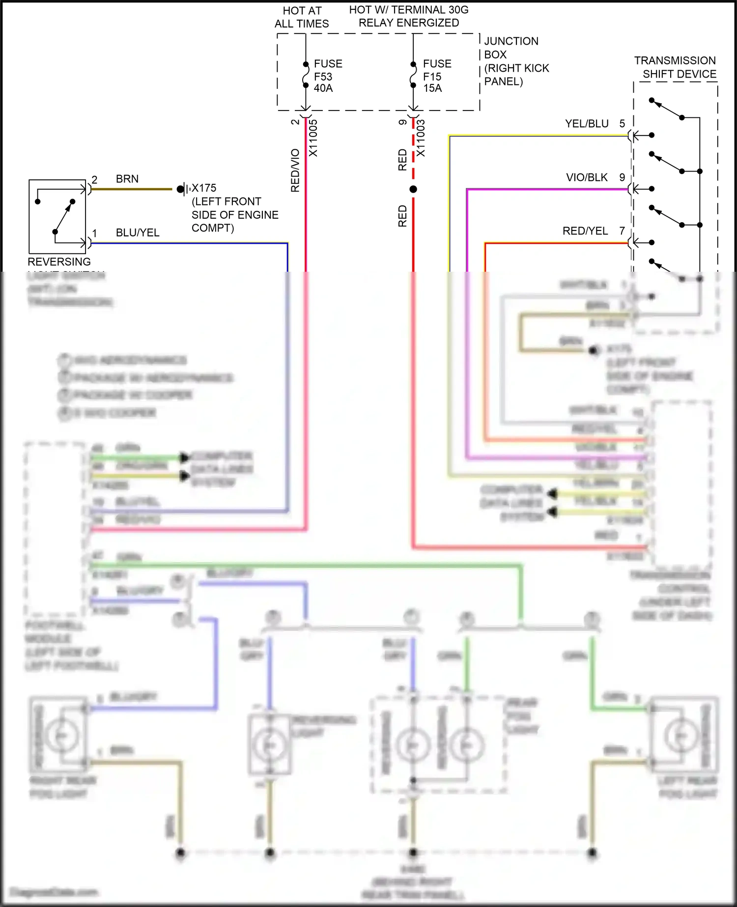 MINI Cooper S III (2013-2018) transmission shift device wiring diagram  (13 of 17)