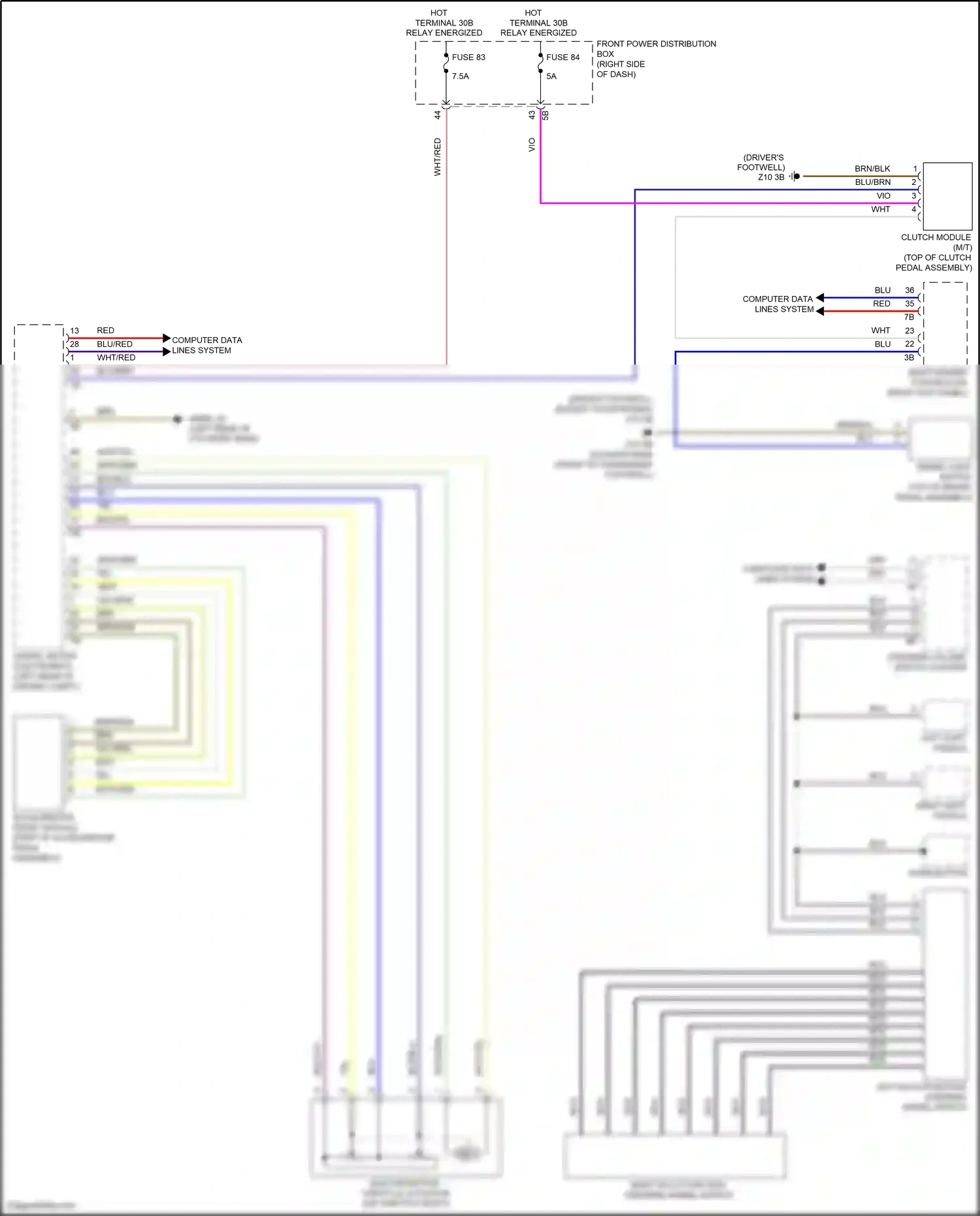 MINI Cooper SD Clubman II (2015-2019) left multi-function steering wheel switch wiring diagram  (1 of 1)