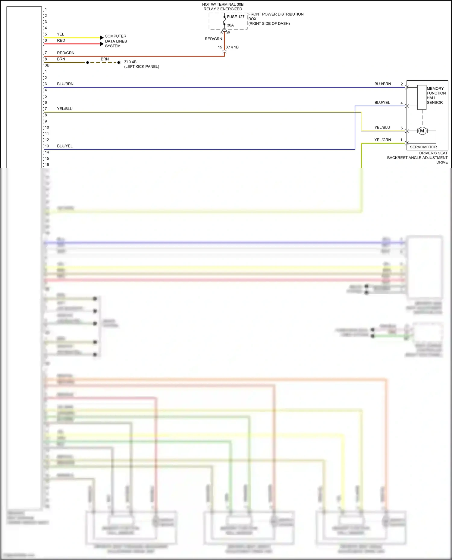 MINI Cooper SD Countryman II (2016-2020) memory function hall sensor wiring diagram  (1 of 1)
