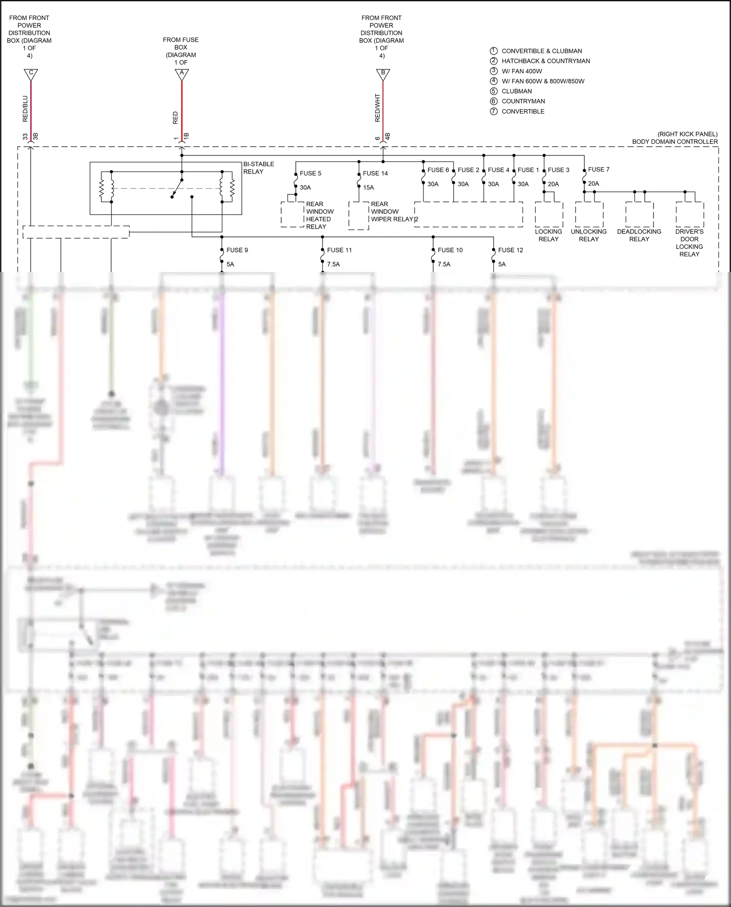 MINI Cooper SD Countryman II (2016-2020) tailgate function module wiring diagram  (4 of 5)