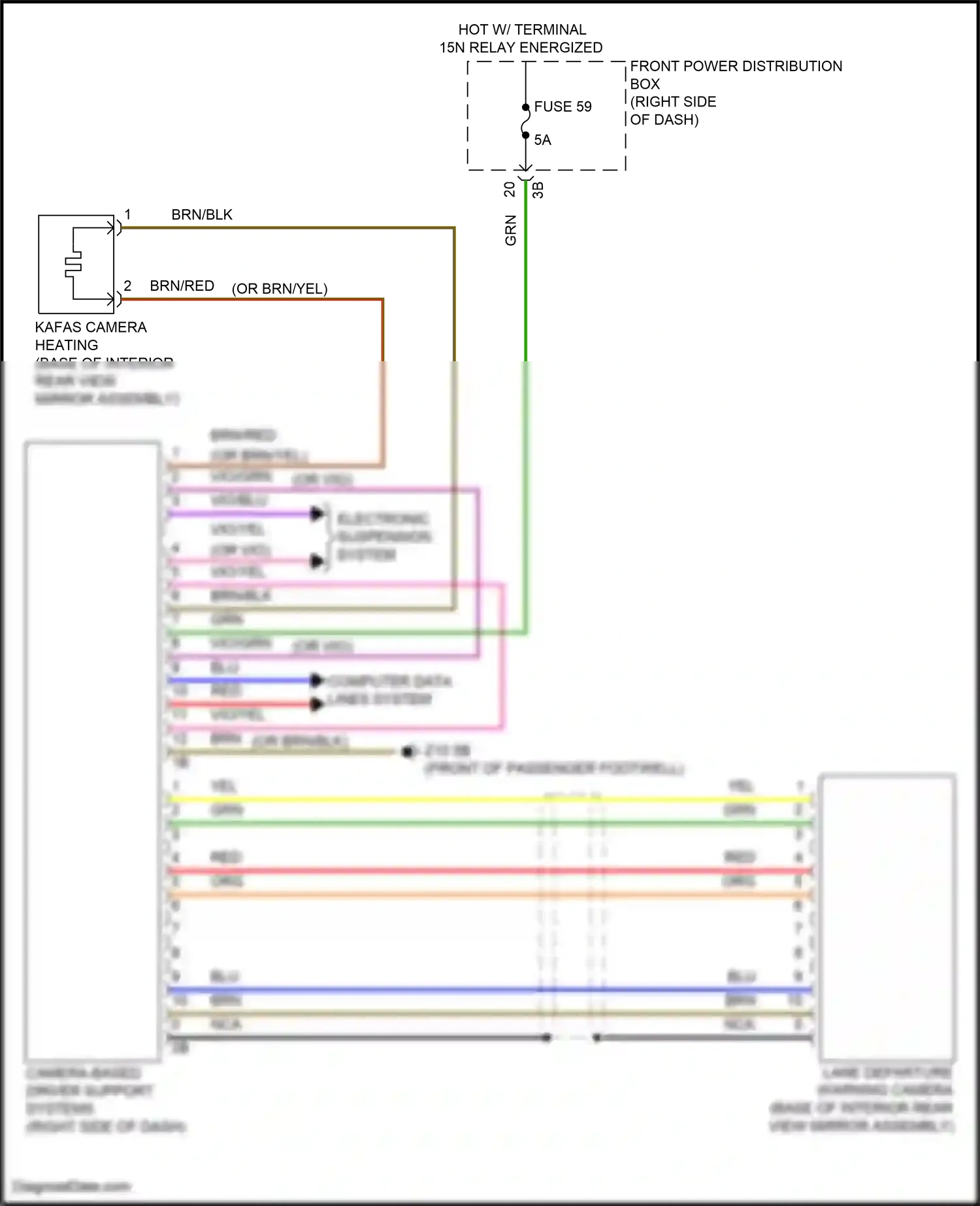MINI Cooper SE Countryman II (2016-2020) camera based driver support systems wiring diagram  (3 of 4)