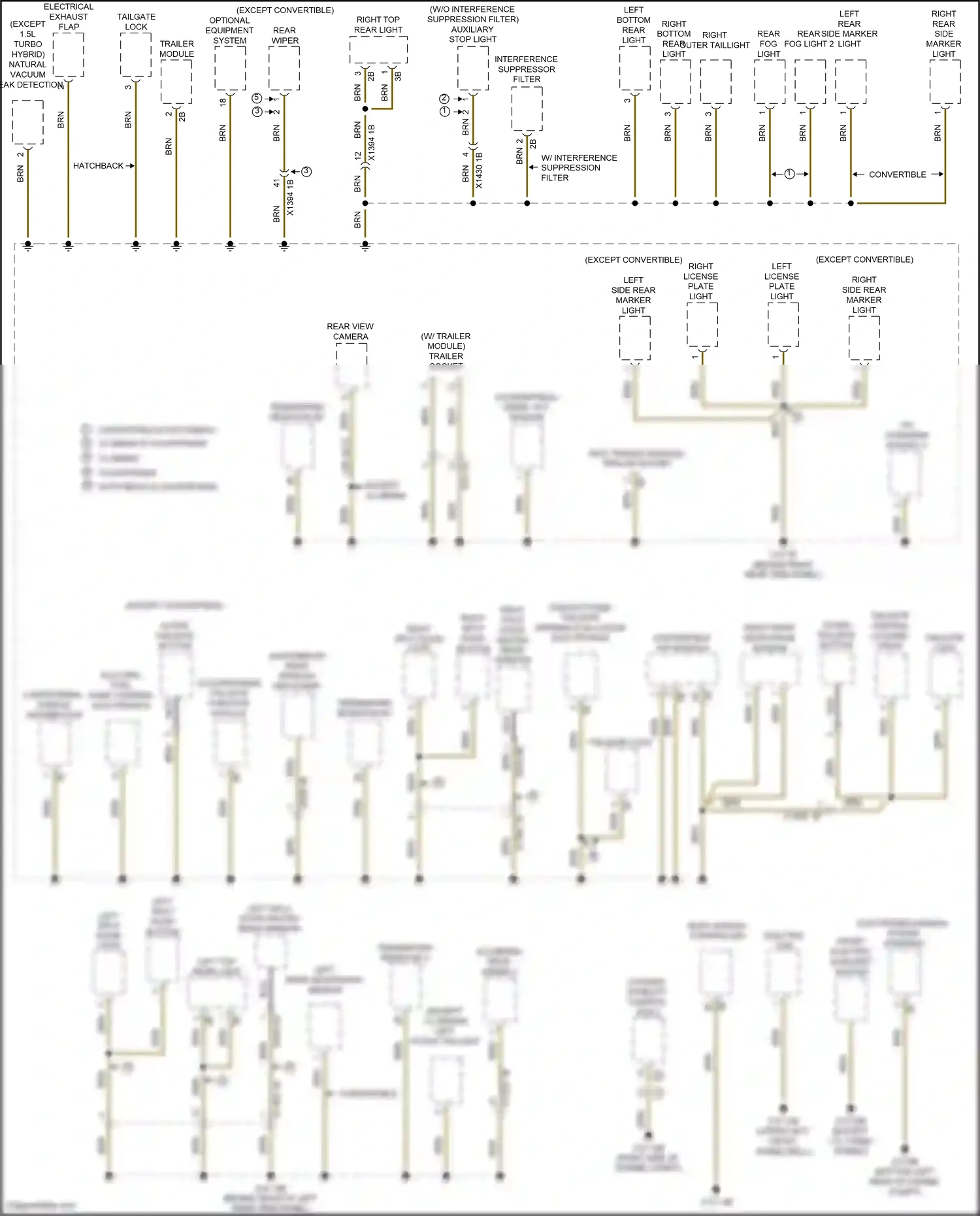 MINI Cooper SE Countryman II (2016-2020) tailgate function module wiring diagram  (1 of 5)