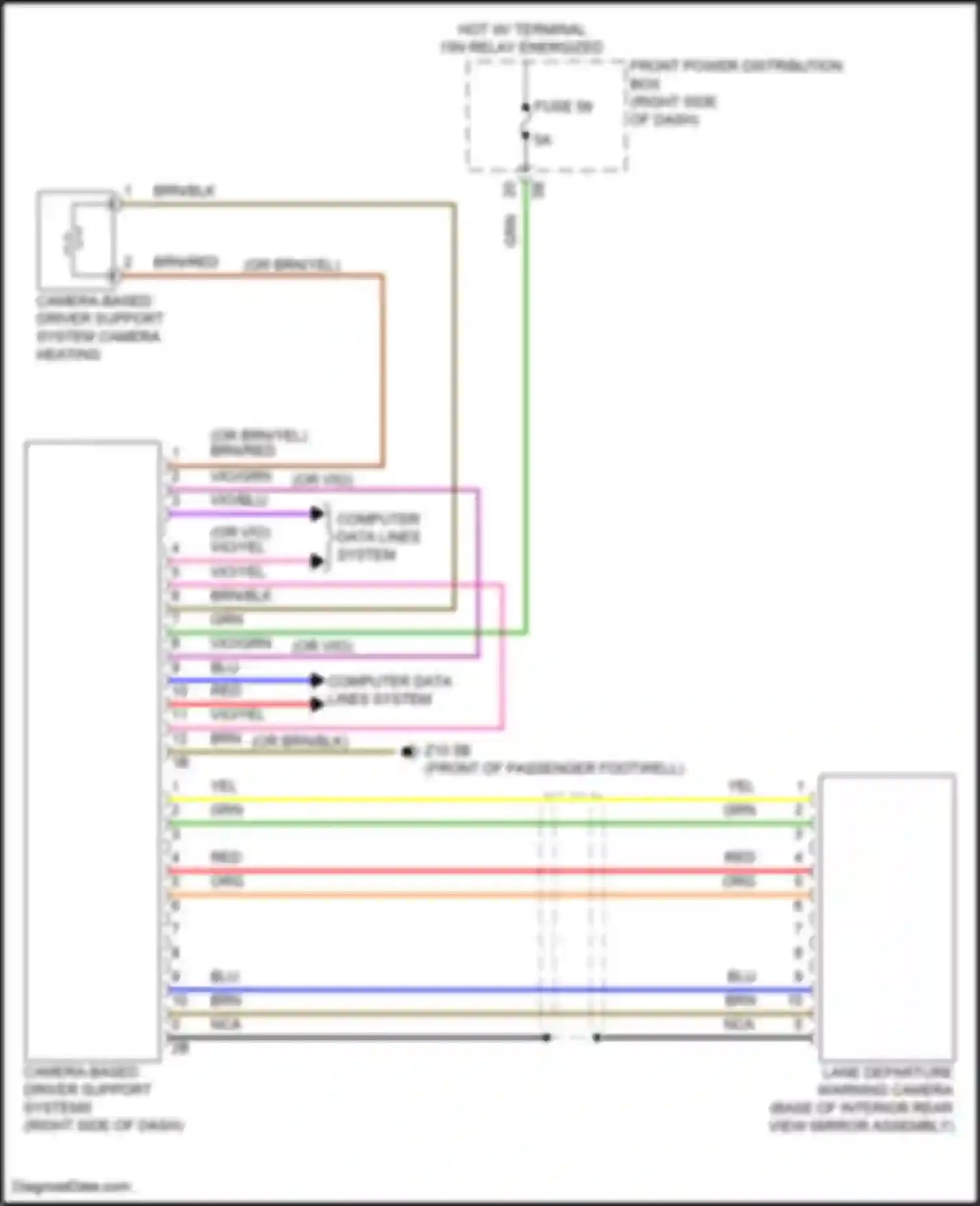 Wiring diagram camera-based driver support system camera heating for MINI Cooper SE Countryman III (2023-2024) (1 of 1)