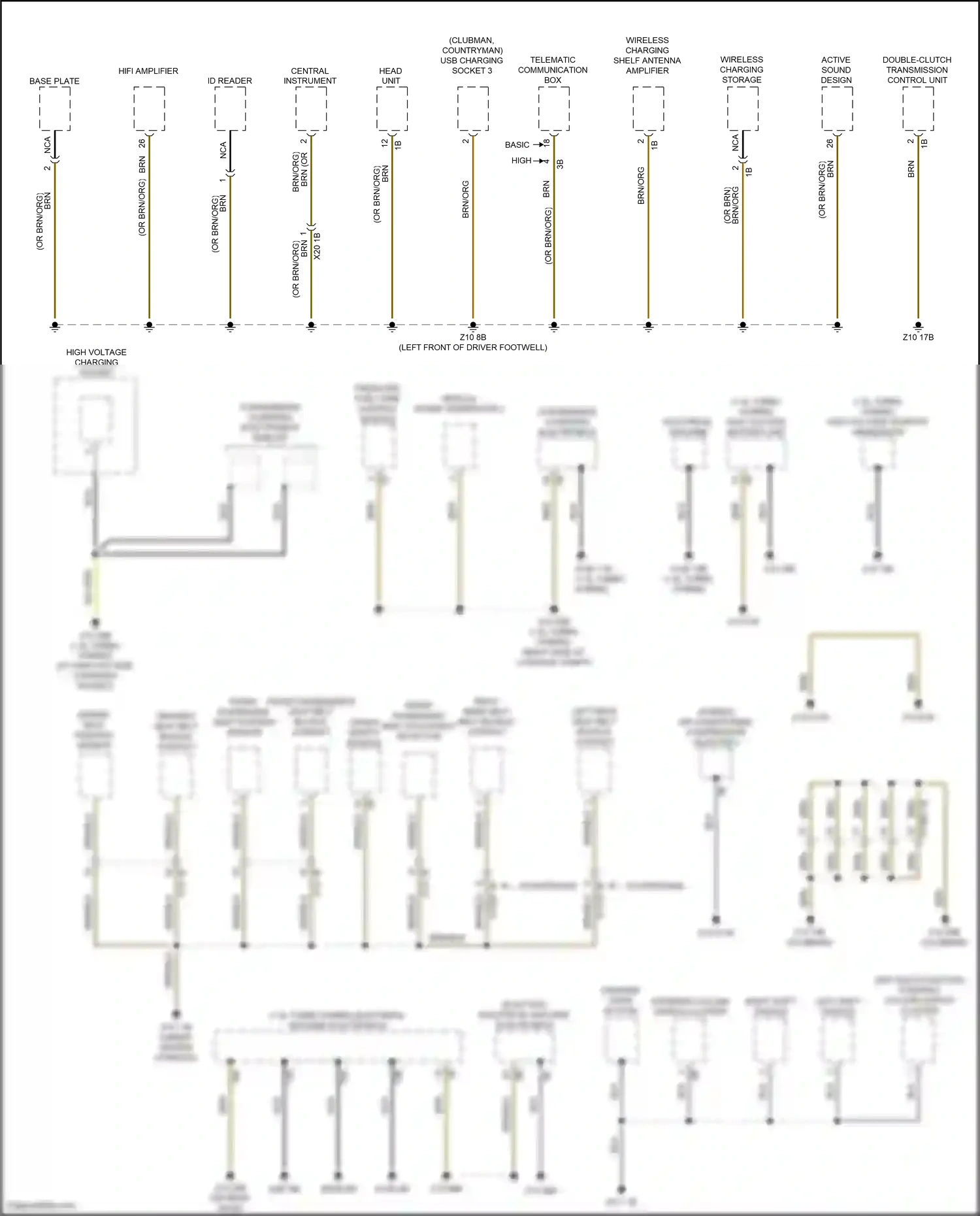 MINI Cooper SE Countryman III (2023-2024) left multi-function steering column switch cluster wiring diagram  (2 of 6)