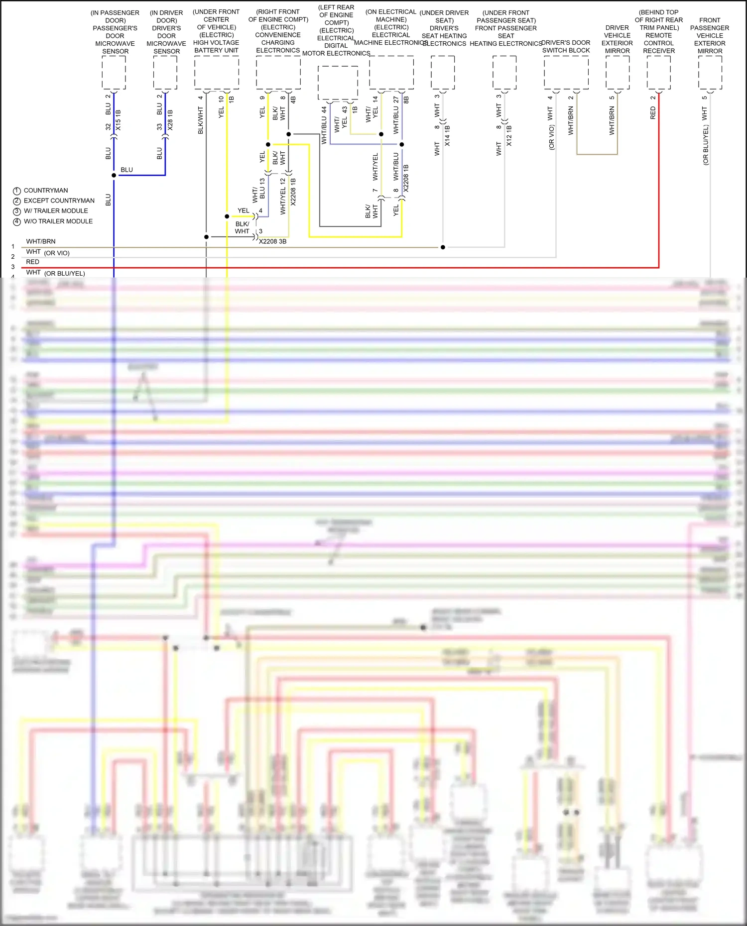 MINI Cooper SE Countryman III (2023-2024) tailgate function module wiring diagram  (2 of 3)