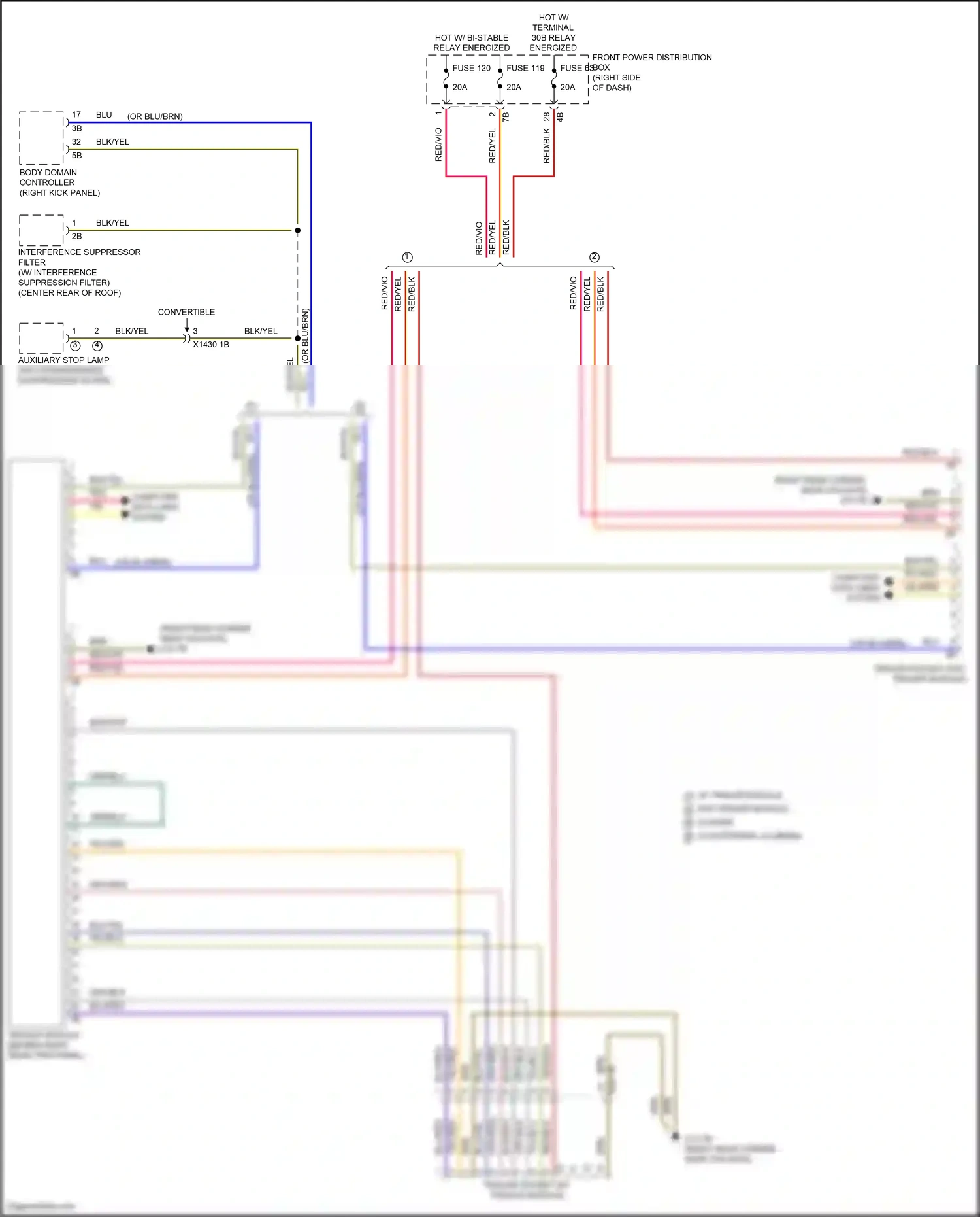 MINI Cooper SE III facelift 2 (2021-2024) interference suppressor filter wiring diagram  (2 of 2)