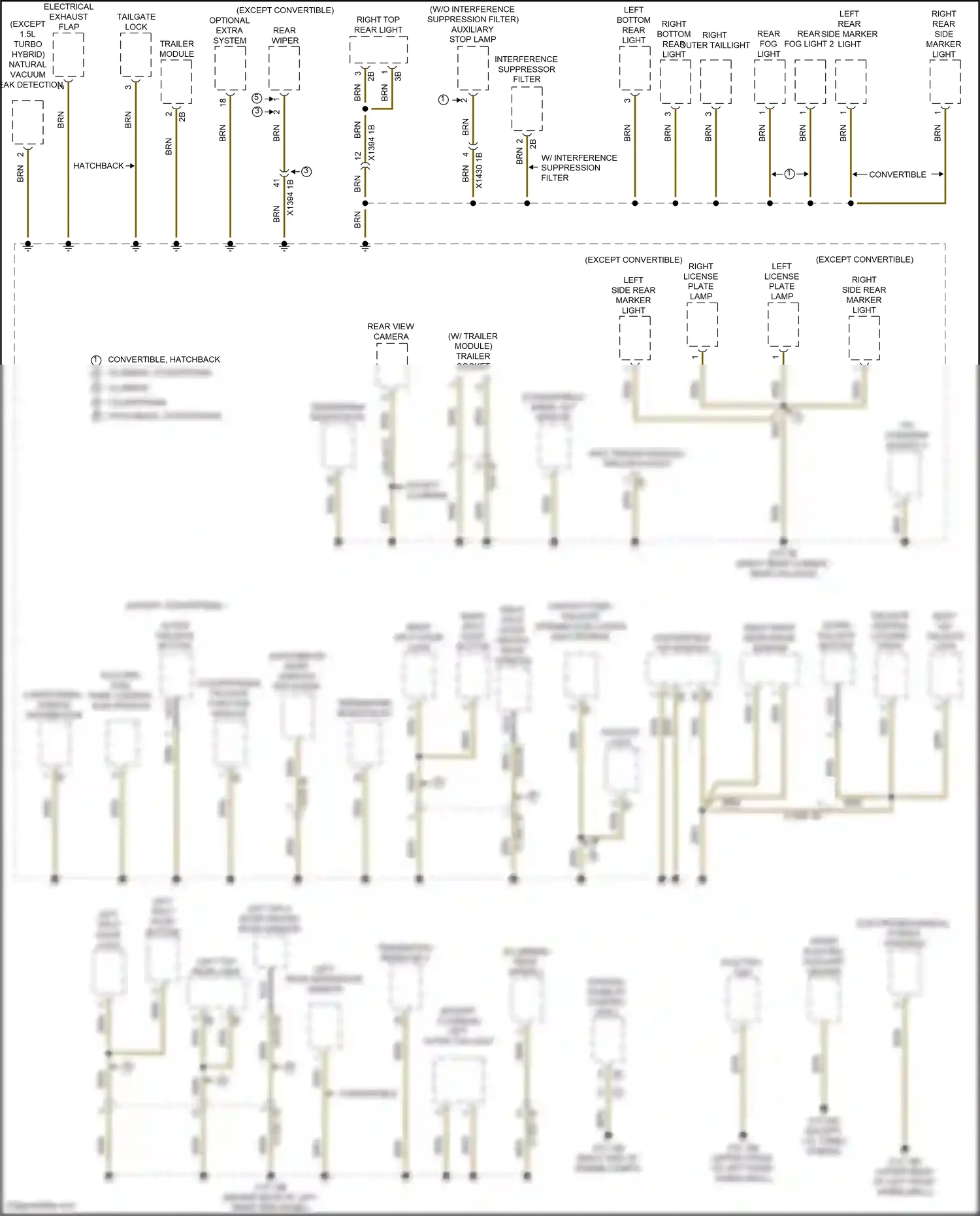 MINI Cooper SE III facelift 2 (2021-2024) left split door button wiring diagram  (2 of 3)