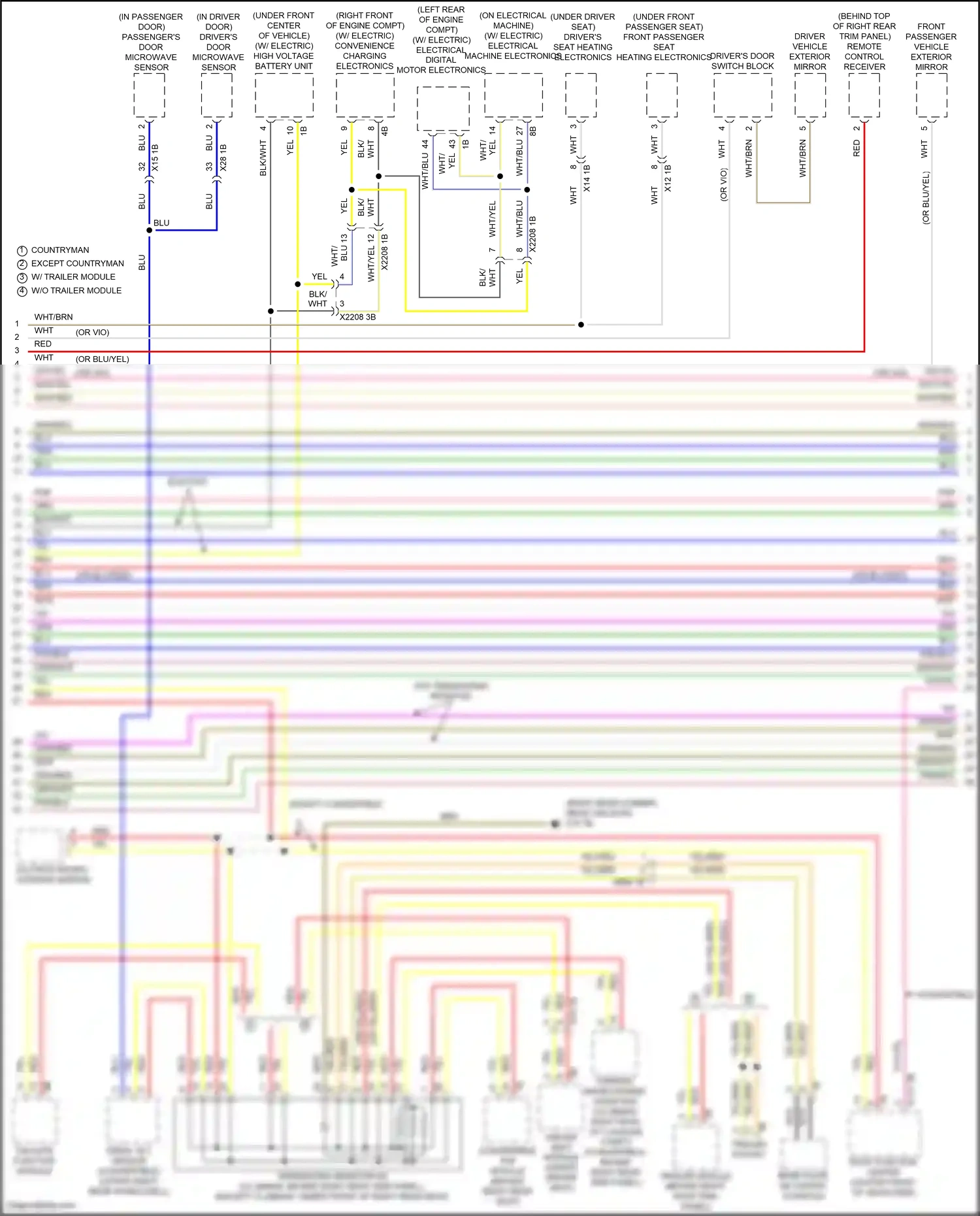 MINI Cooper SE III facelift 2 (2021-2024) tailgate function module wiring diagram  (2 of 4)