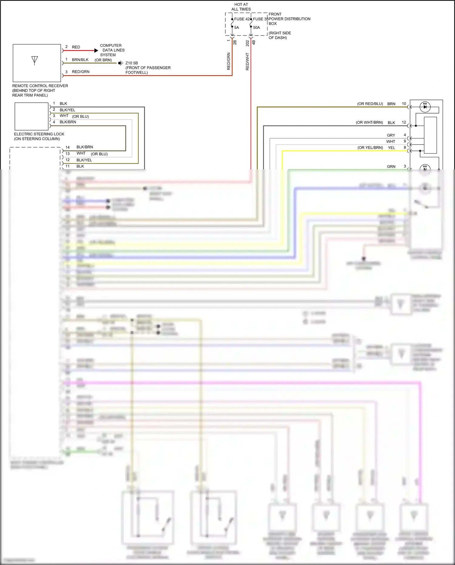 MINI Cooper SE III facelift (2018-2021) center console control panel wiring diagram  (1 of 2)