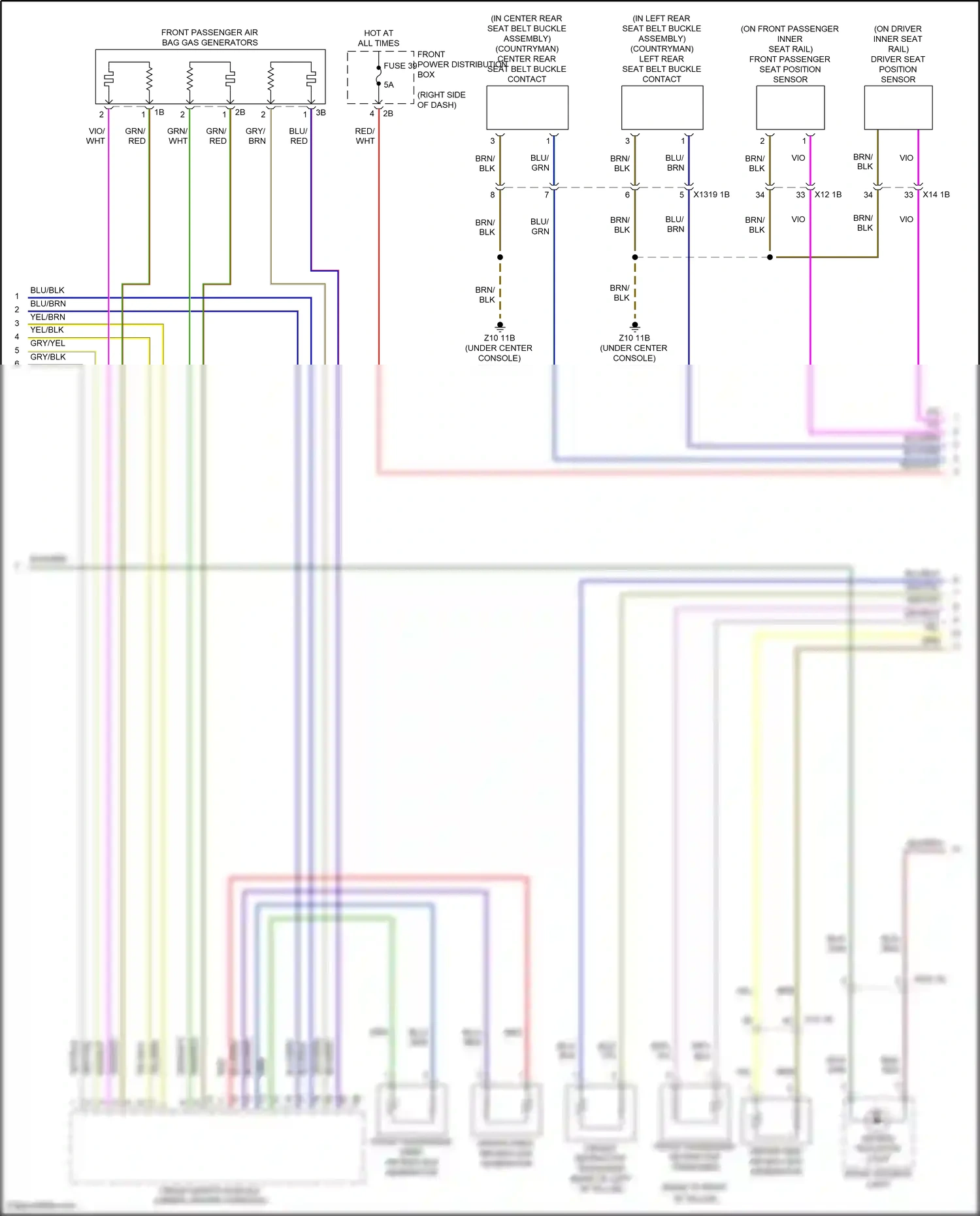 MINI Cooper SE III facelift (2018-2021) front interior light wiring diagram  (8 of 8)