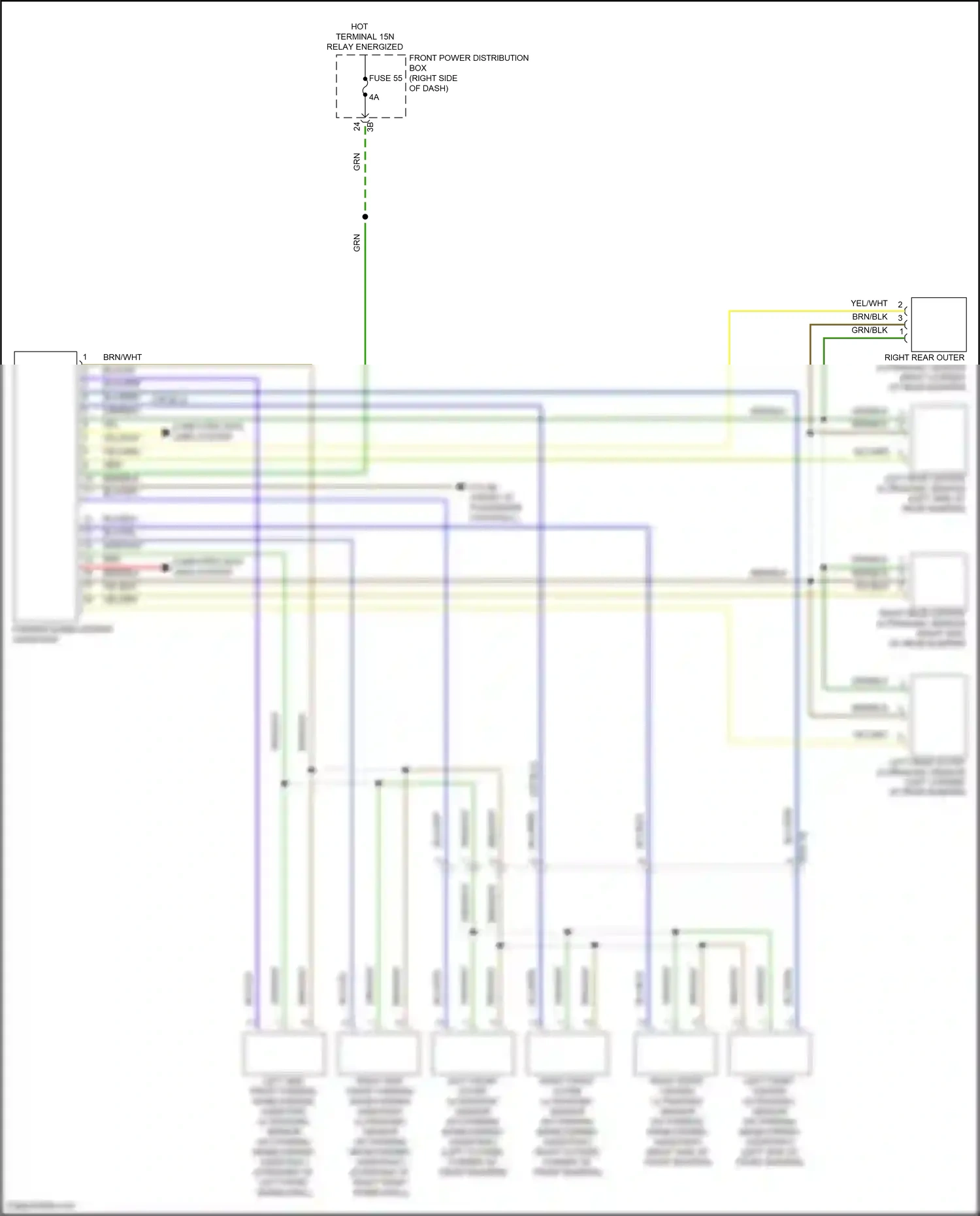 MINI Cooper SE III facelift (2018-2021) left front outer ultrasonic sensor wiring diagram  (1 of 1)