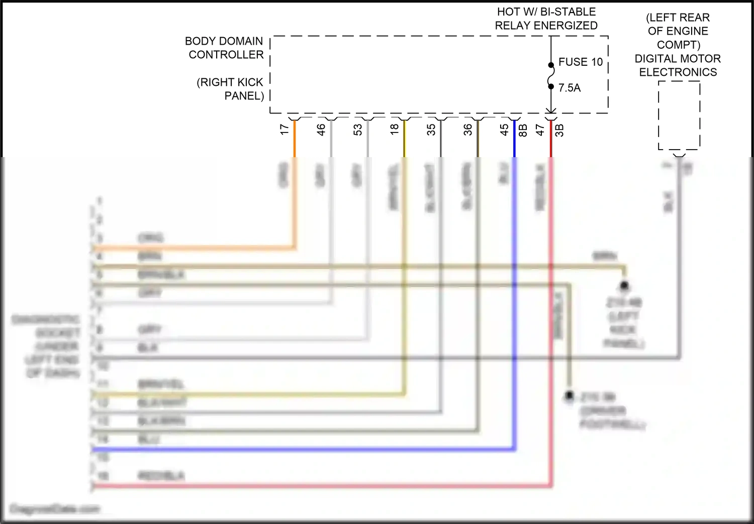 MINI Cooper SE III facelift (2018-2021) (left kick panel) wiring diagram  (3 of 49)