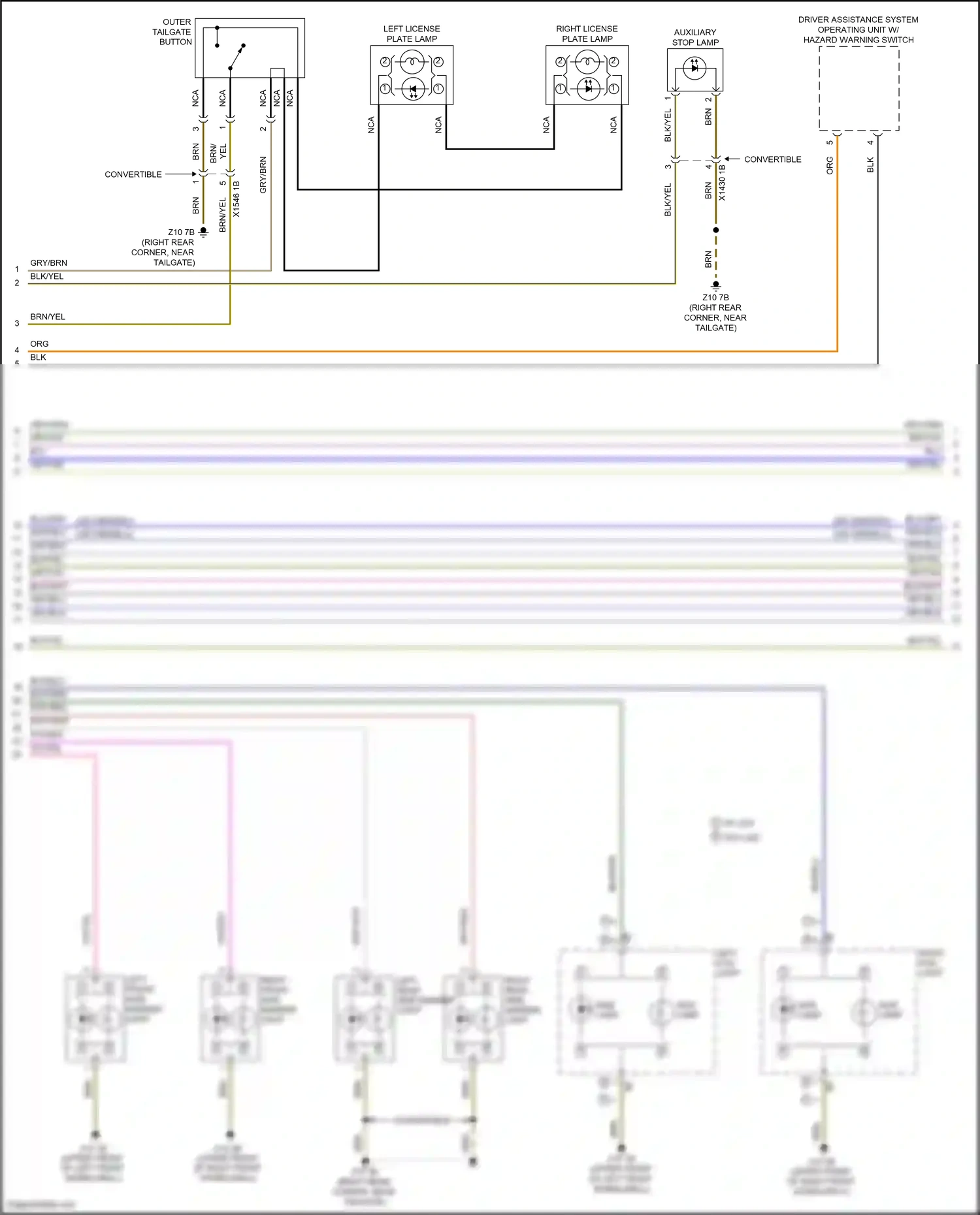 MINI Cooper SE III facelift (2018-2021) outer tailgate button wiring diagram  (3 of 8)