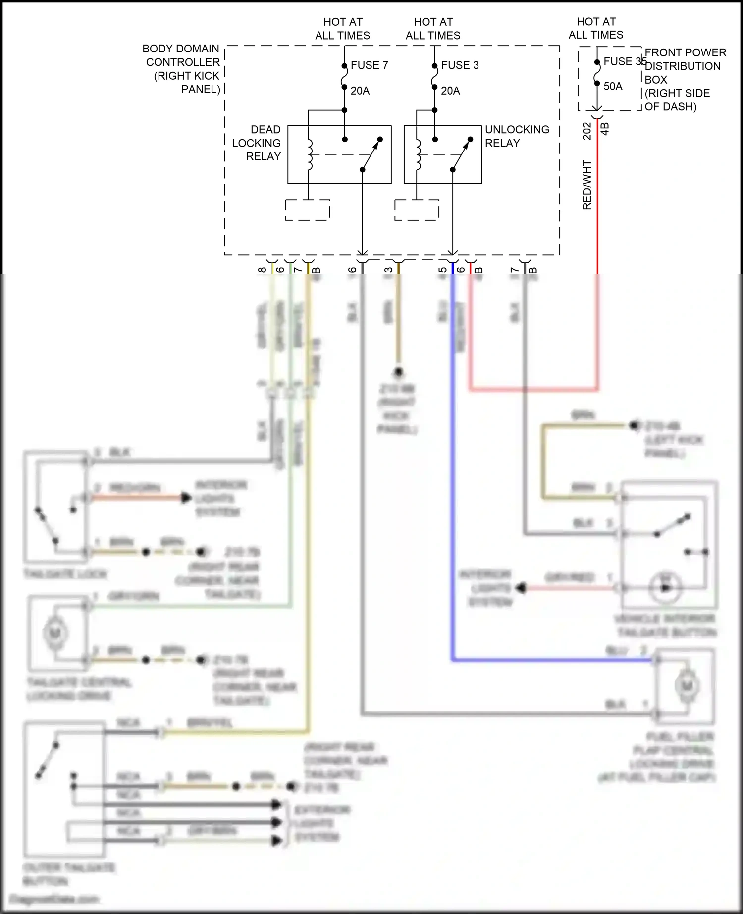 MINI Cooper SE III facelift (2018-2021) outer tailgate button wiring diagram  (7 of 8)