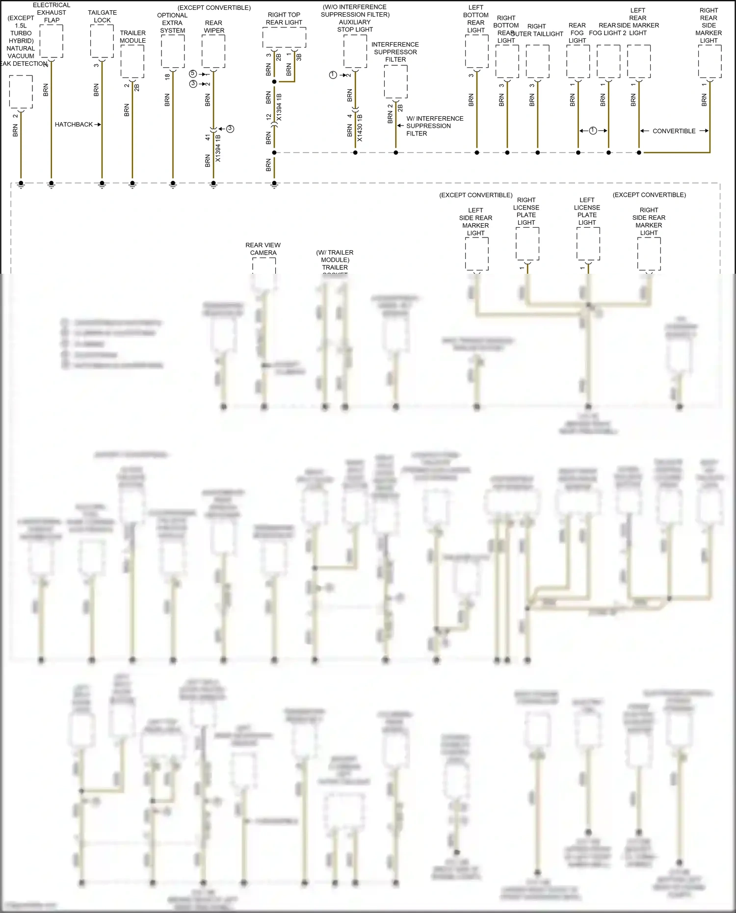 MINI Cooper SE III facelift (2018-2021) tailgate function module wiring diagram  (1 of 4)